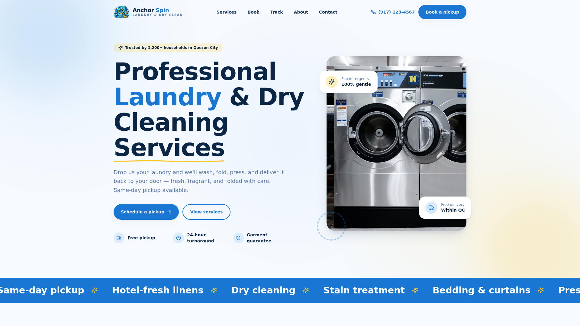 website screenshot of https://anchorspin.ph/