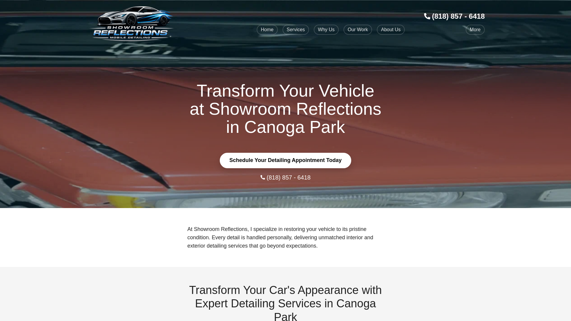 website screenshot of https://showroomreflections.com/