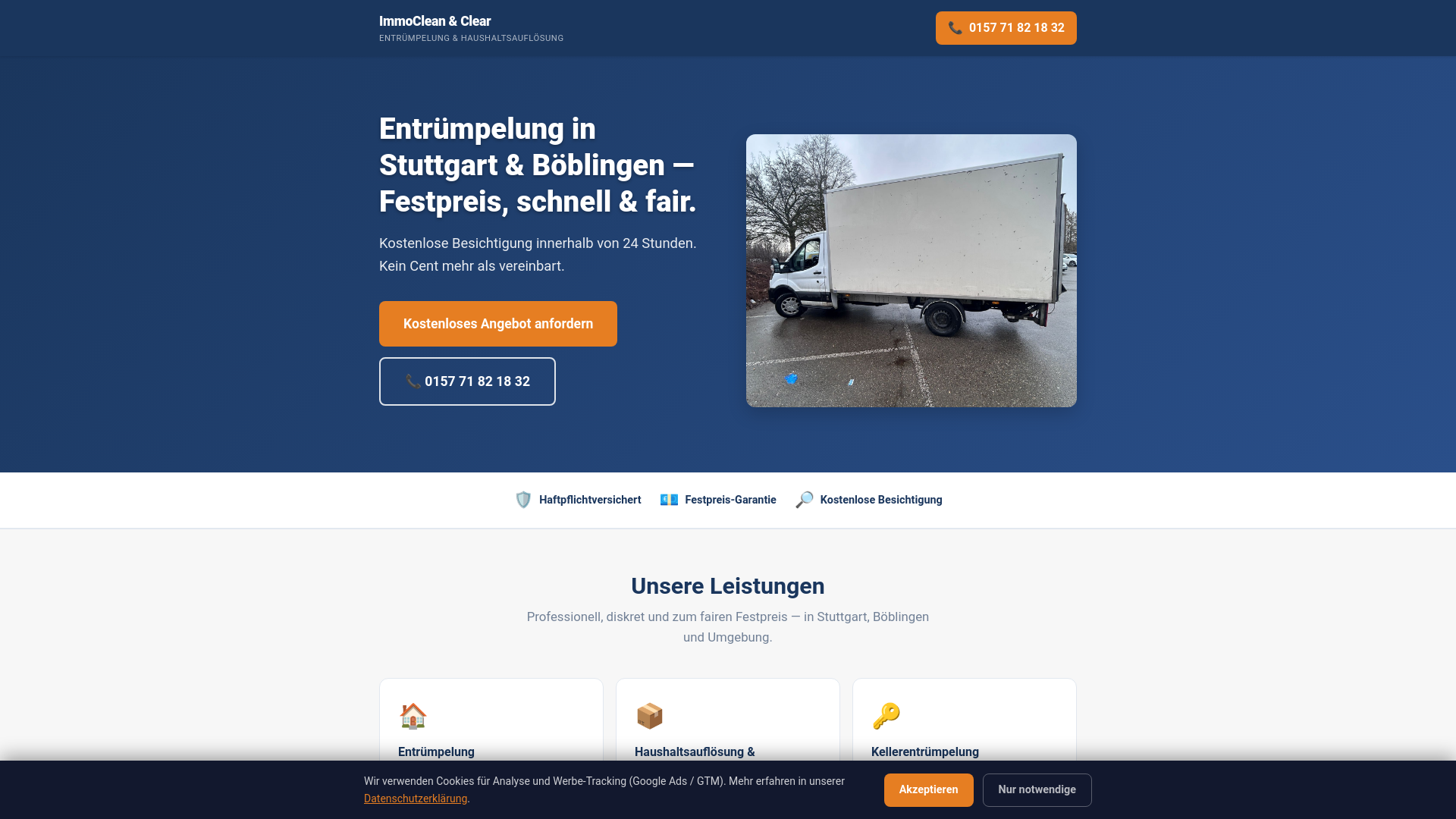 website screenshot of https://immoclean-clear.pages.dev/