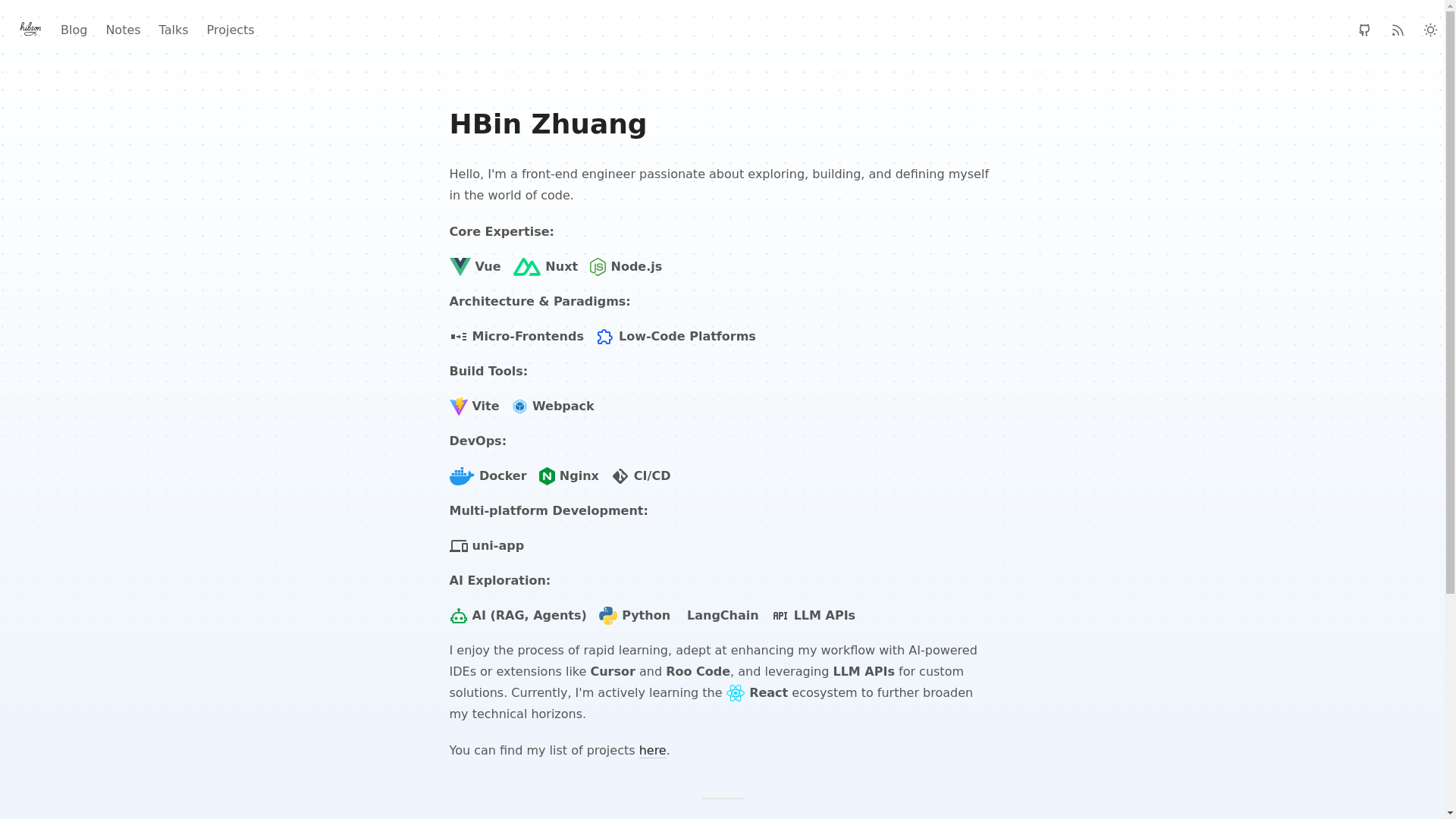 website screenshot of https://z-hbwebsite.pages.dev/