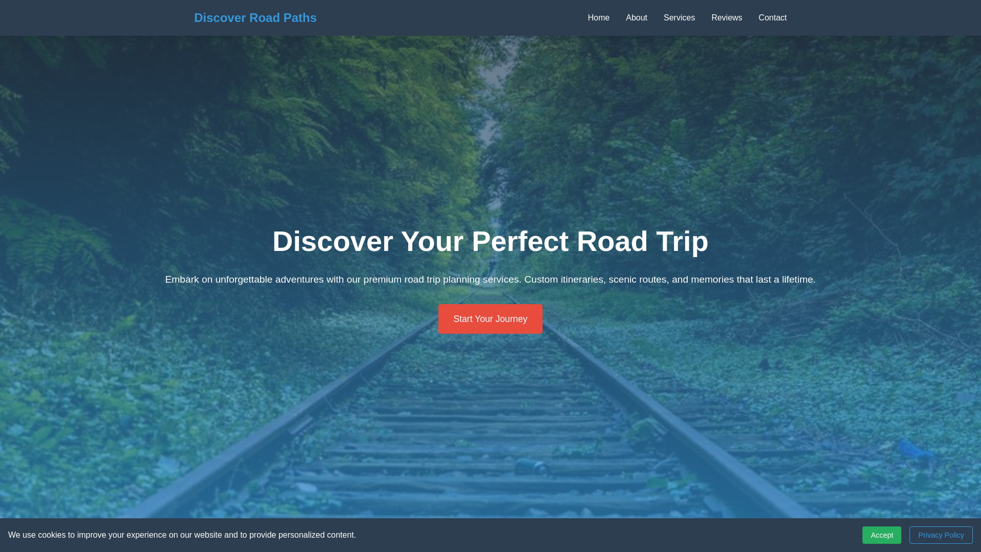 website screenshot of https://discoverroadpaths.click