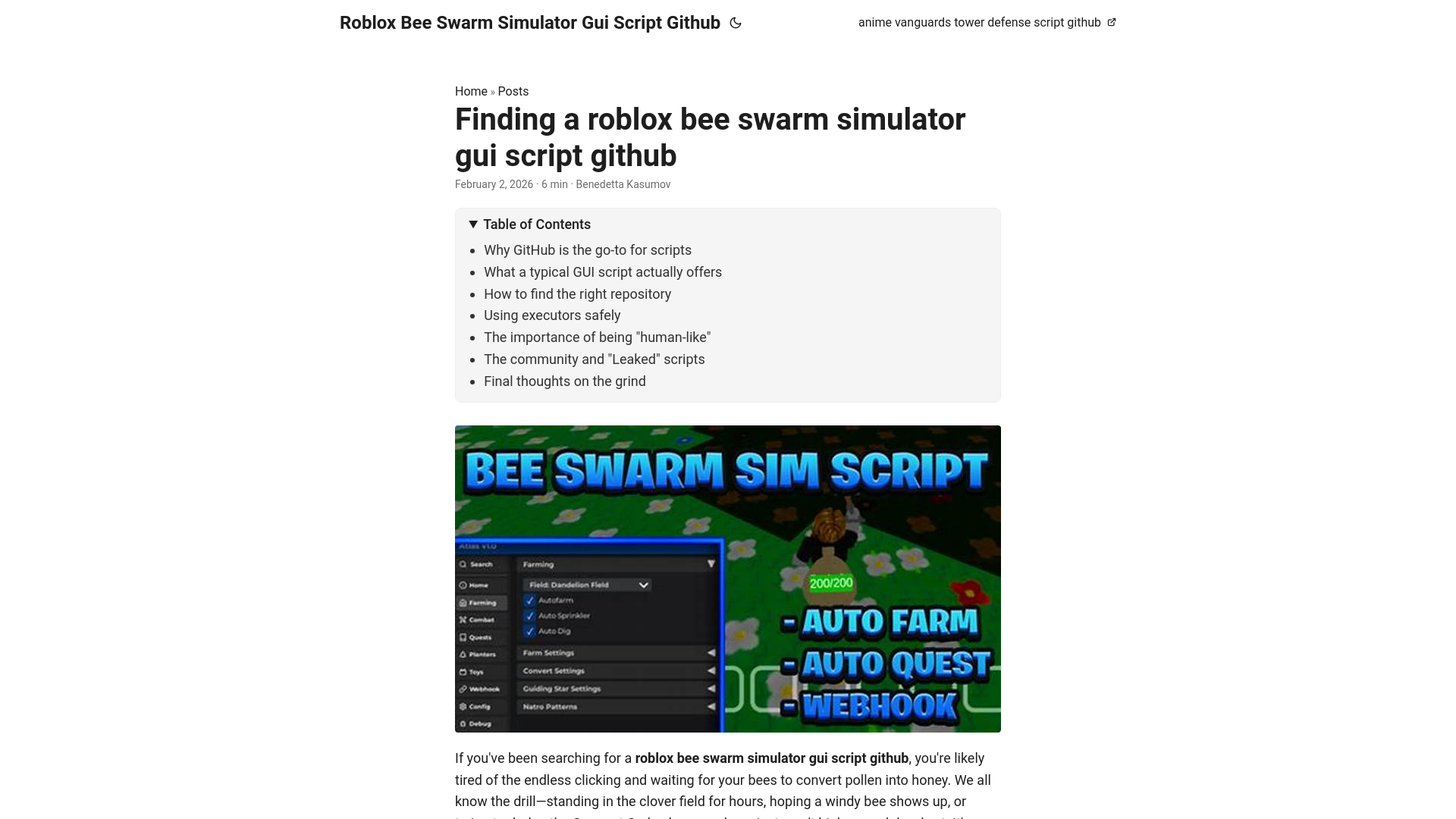 website screenshot of https://roblox-bee-swarm-simulator-gui-script-github.pages.dev/