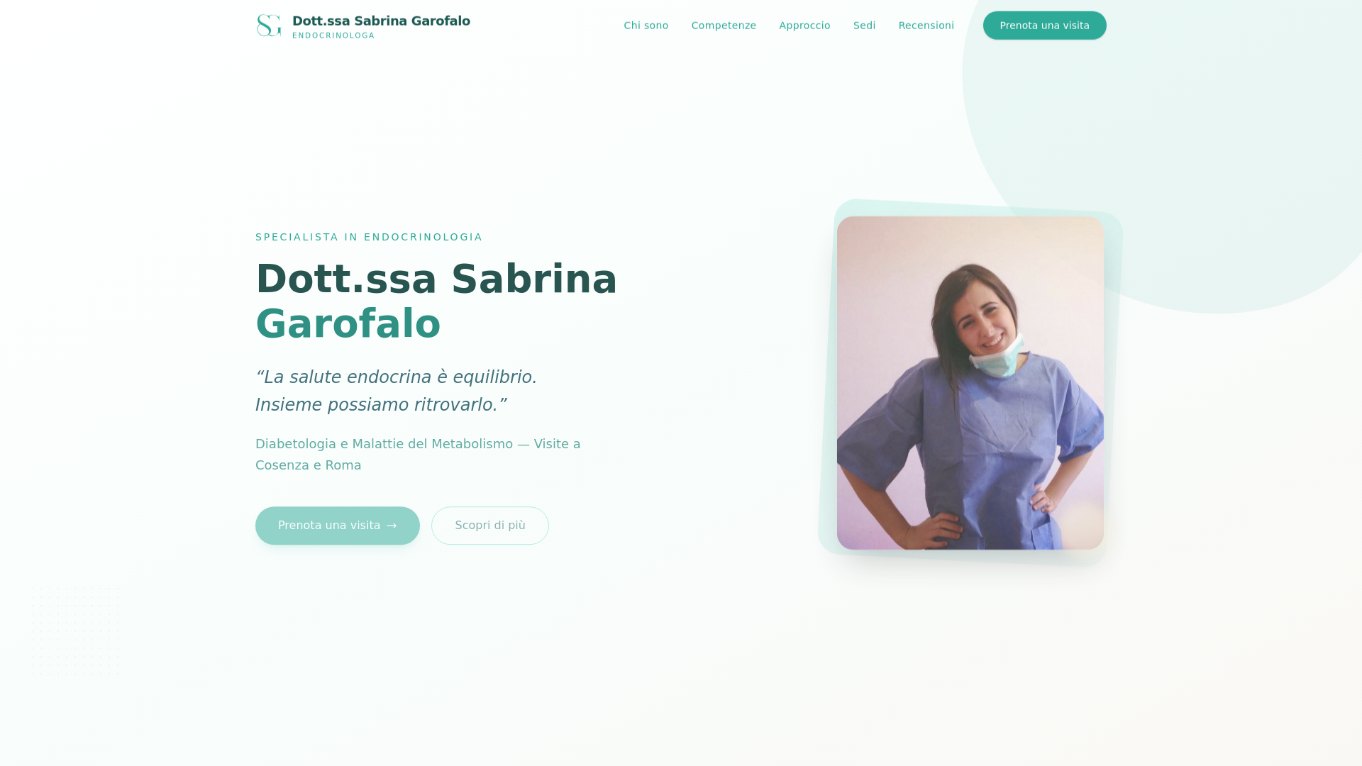 website screenshot of https://sabrinagarofalowebsite.pages.dev/