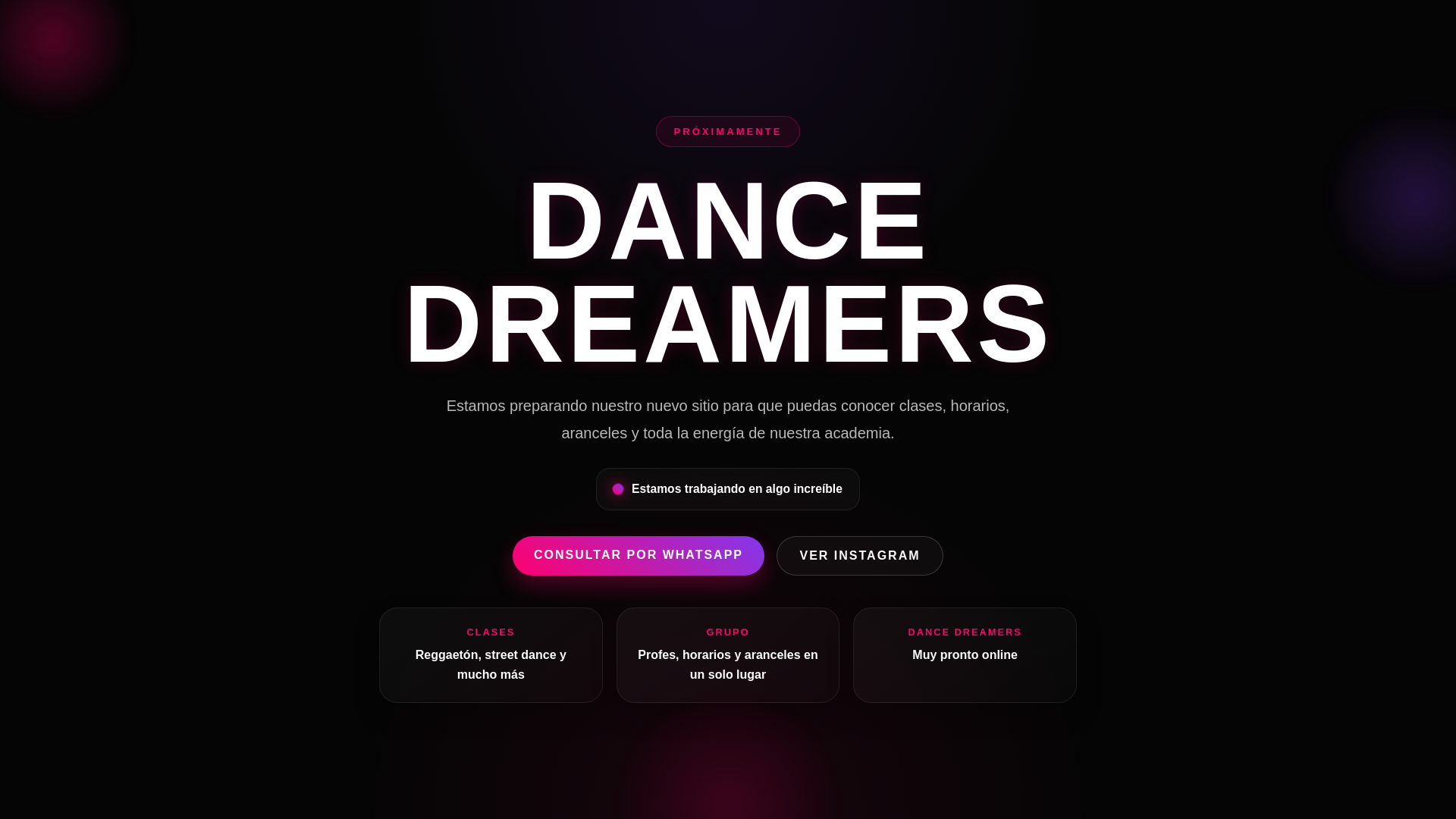 website screenshot of https://dancedreamerslr.com/