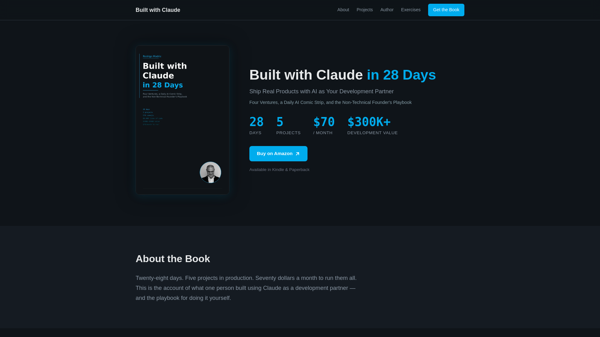 website screenshot of https://builtwithclaudebook.com/