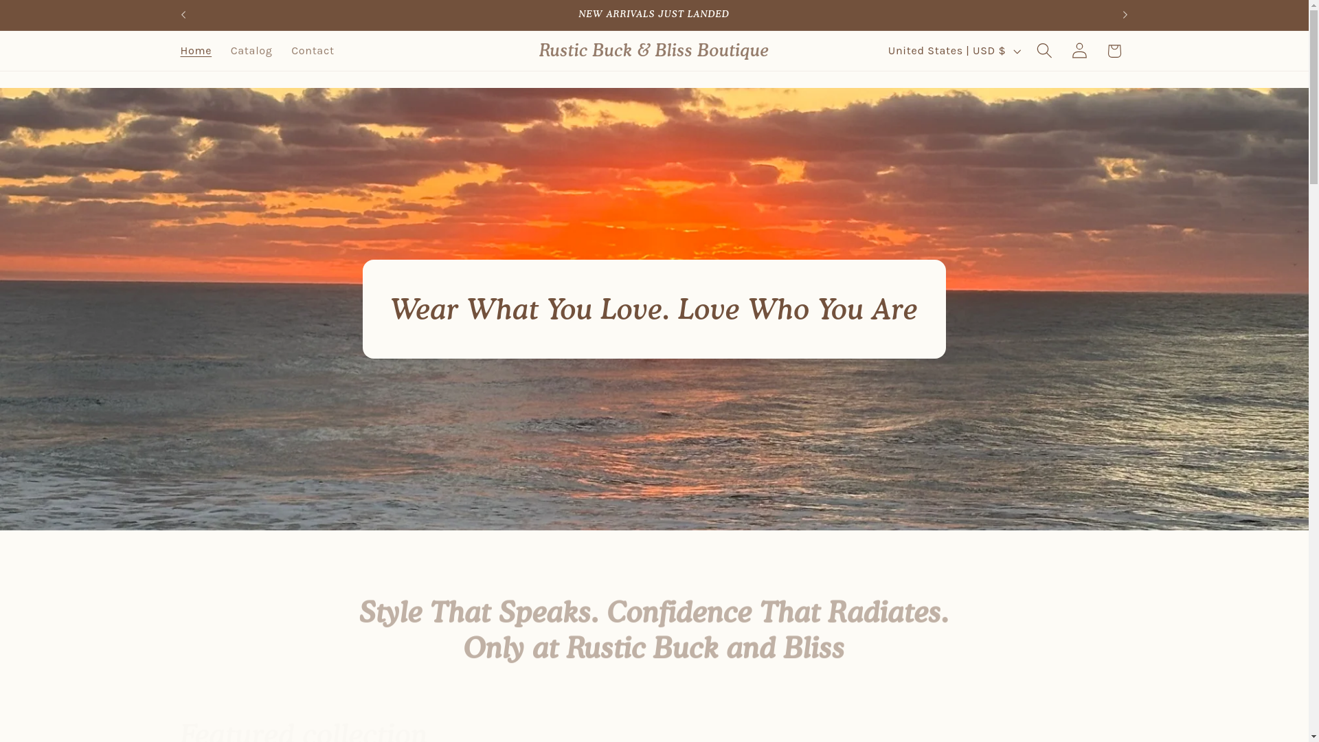 website screenshot of https://rusticbuckblissboutique.com/