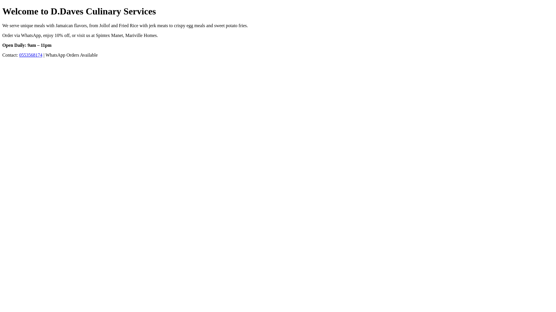 website screenshot of https://ddavesculinary.com/