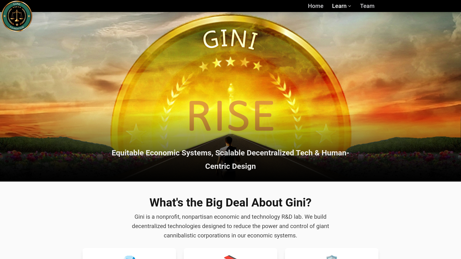 website screenshot of https://gini-foundation.pages.dev/