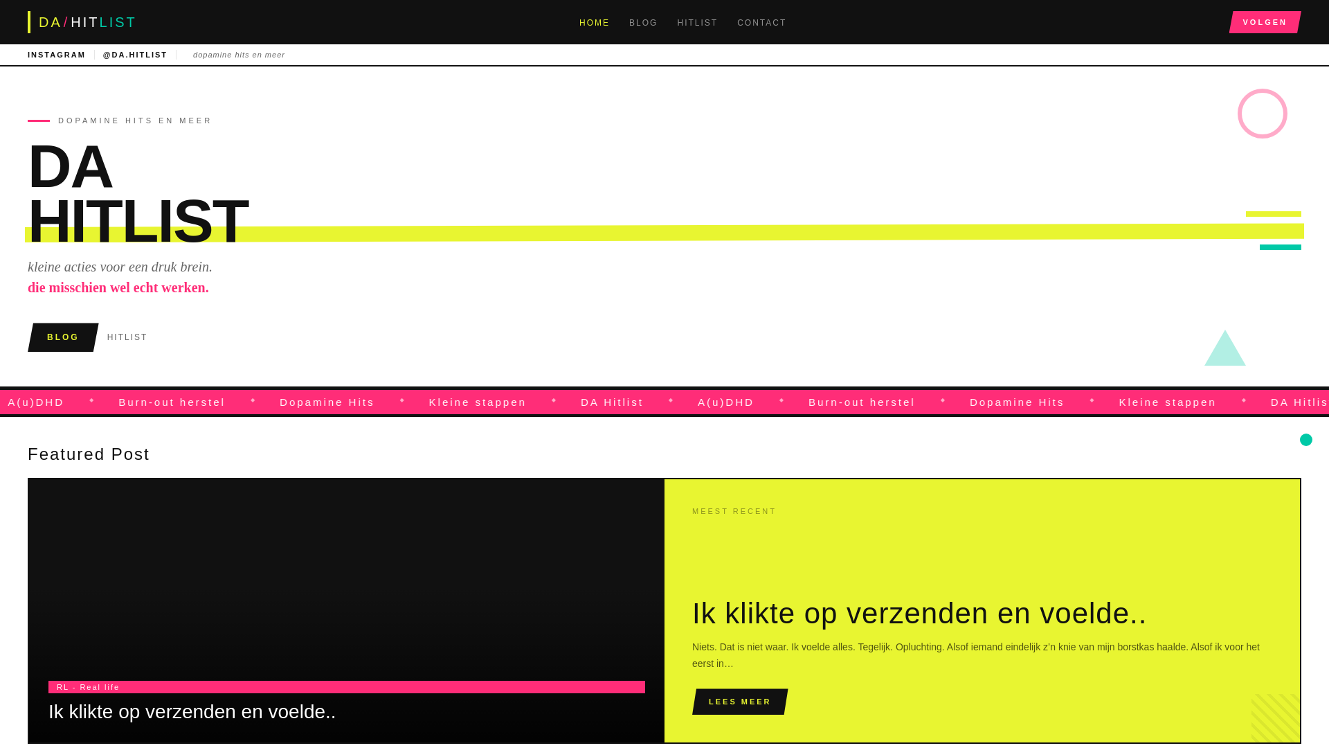 website screenshot of https://dahitlist.nl