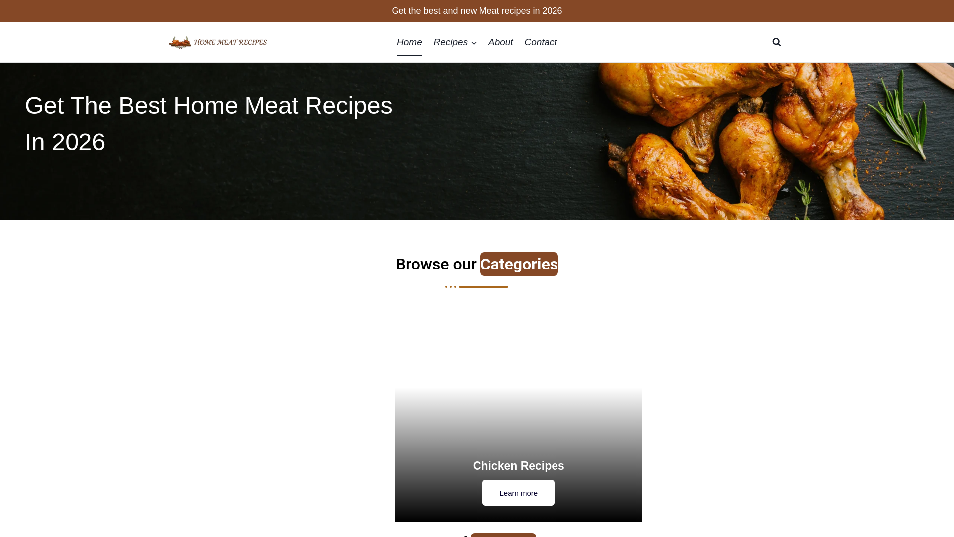 website screenshot of https://homemeatrecipes.net/