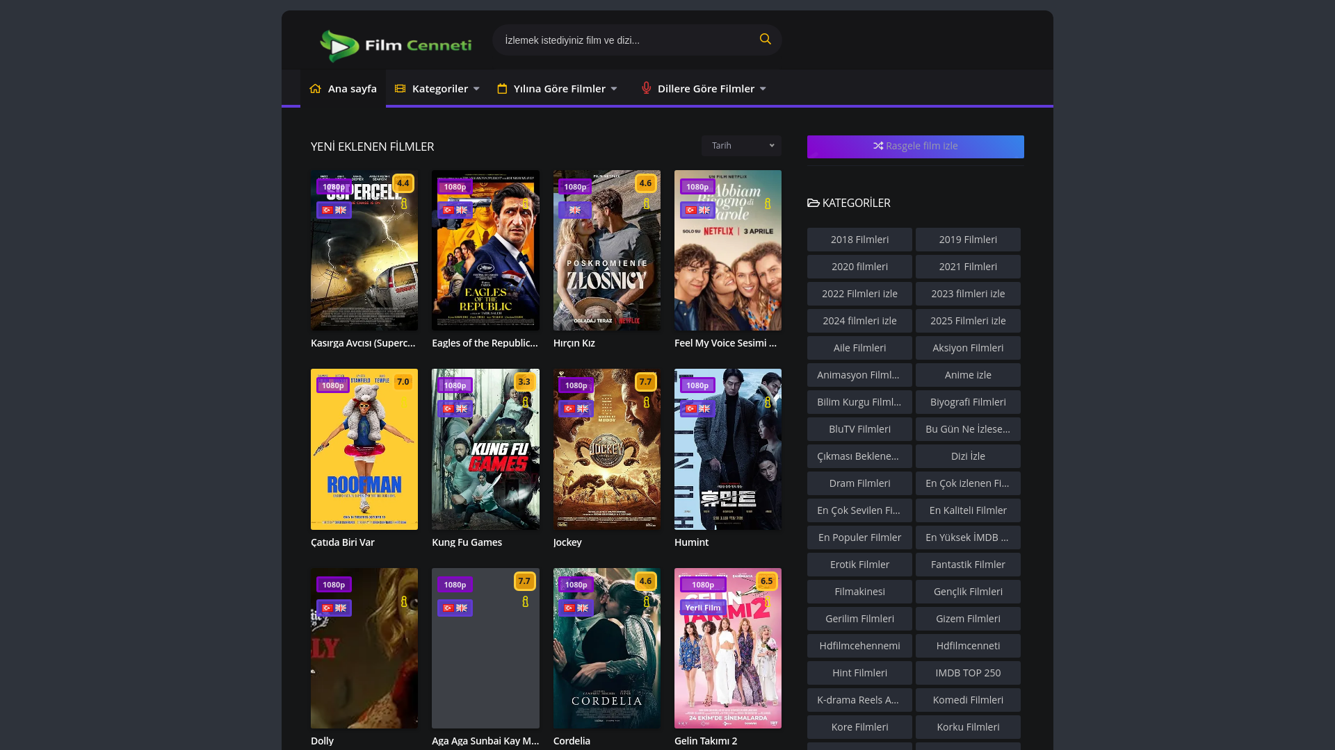 website screenshot of https://filmcenneti.cc