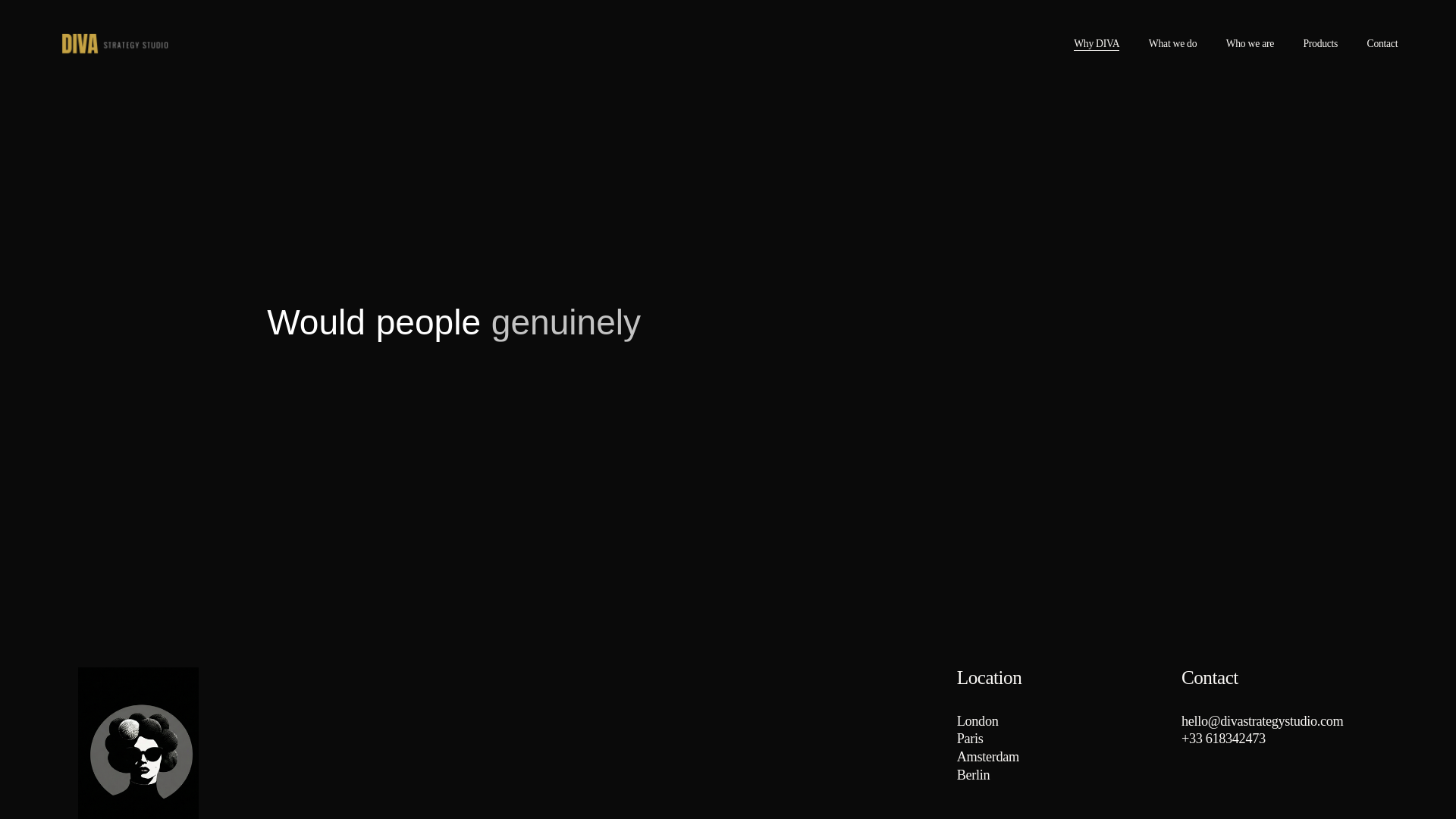 website screenshot of https://divastrategystudio.com/