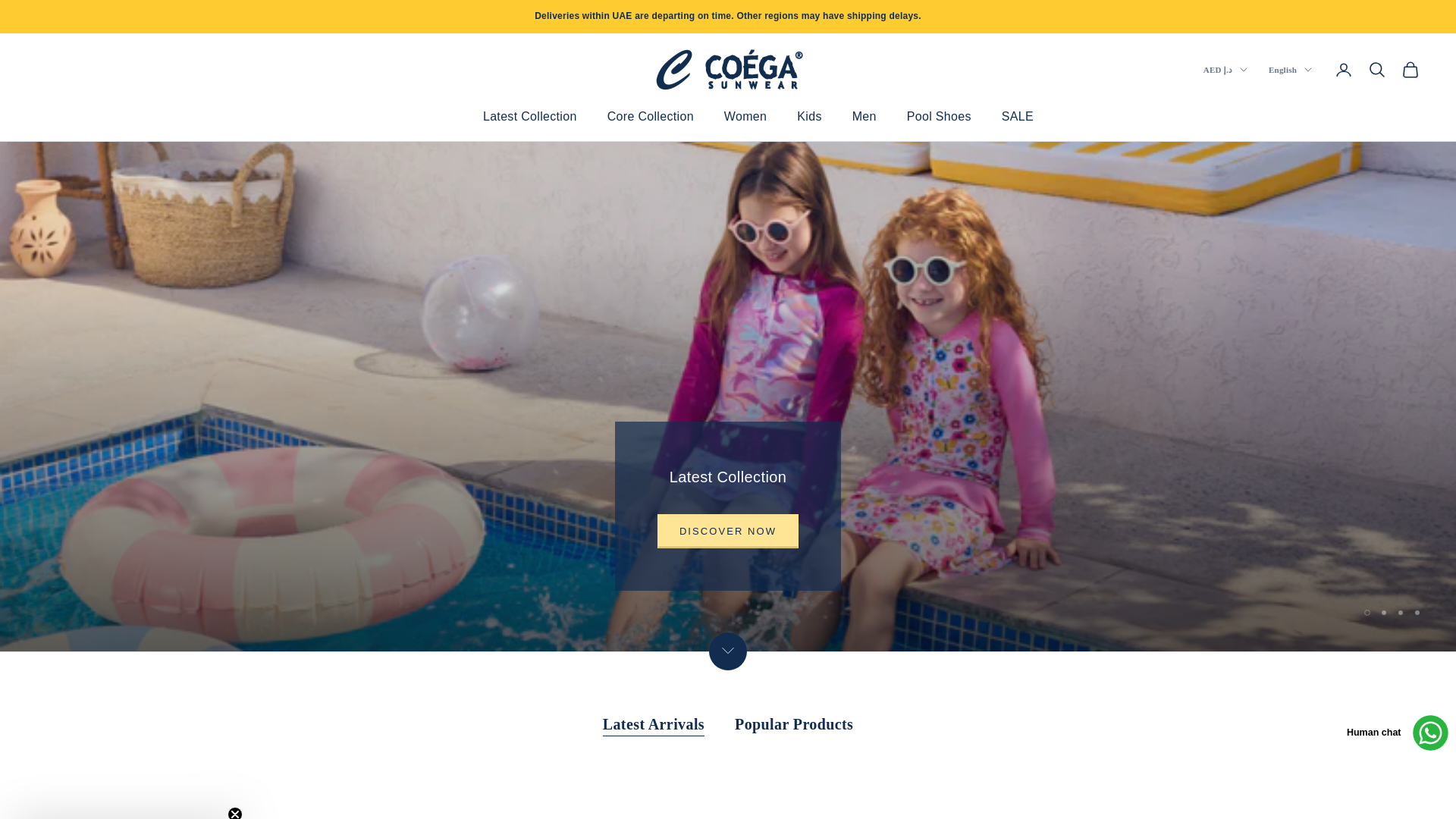 website screenshot of https://www.coegawear.com/