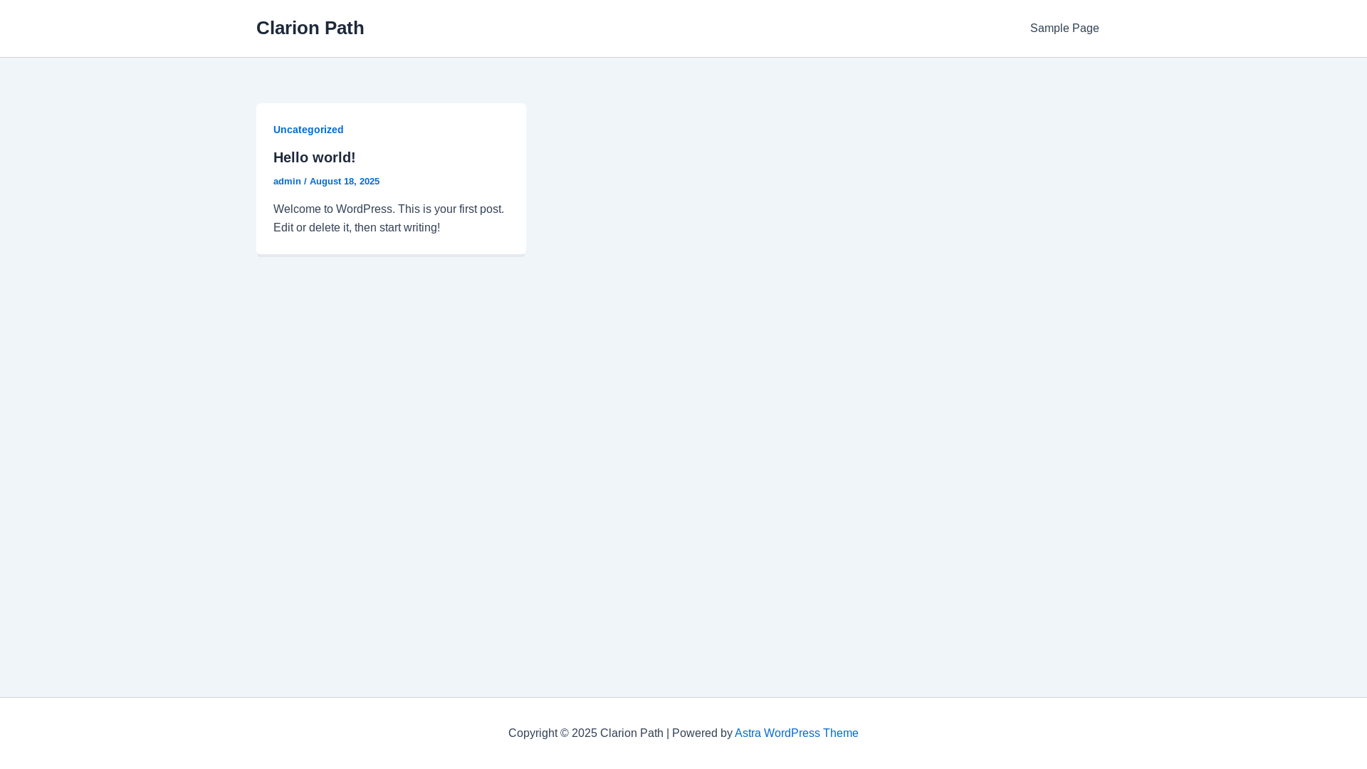 website screenshot of https://theclarionpath.com/