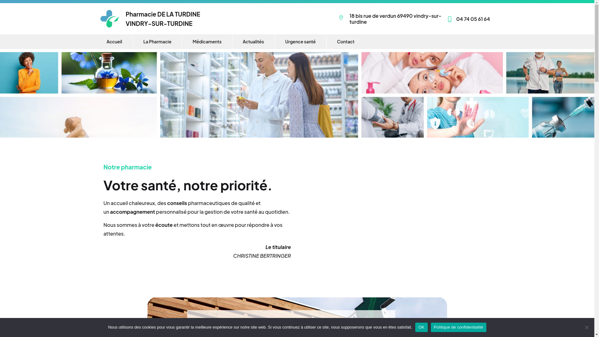 website screenshot of https://pharmaciedelaturdine-69490.fr/