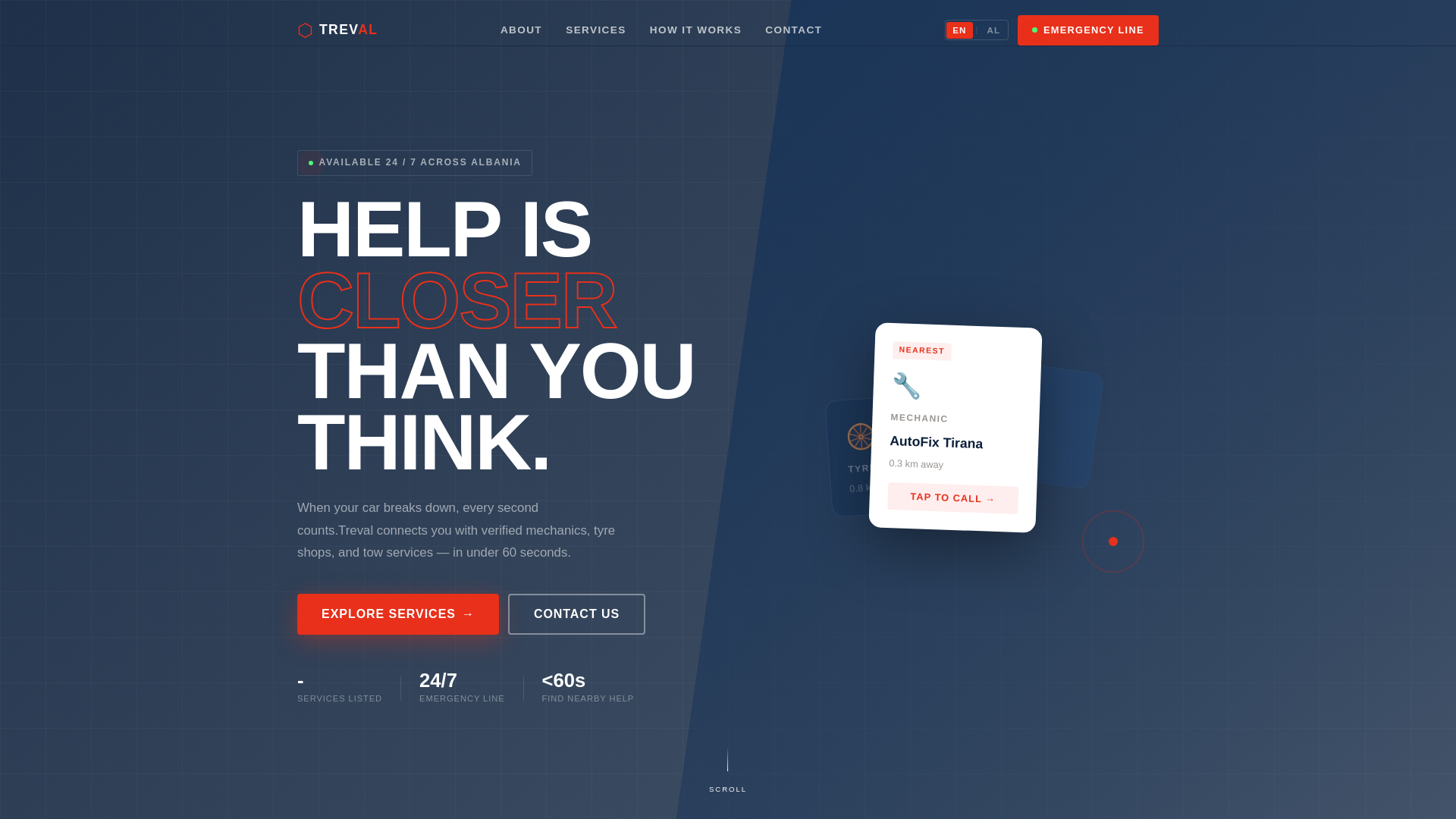 website screenshot of https://treval.al/