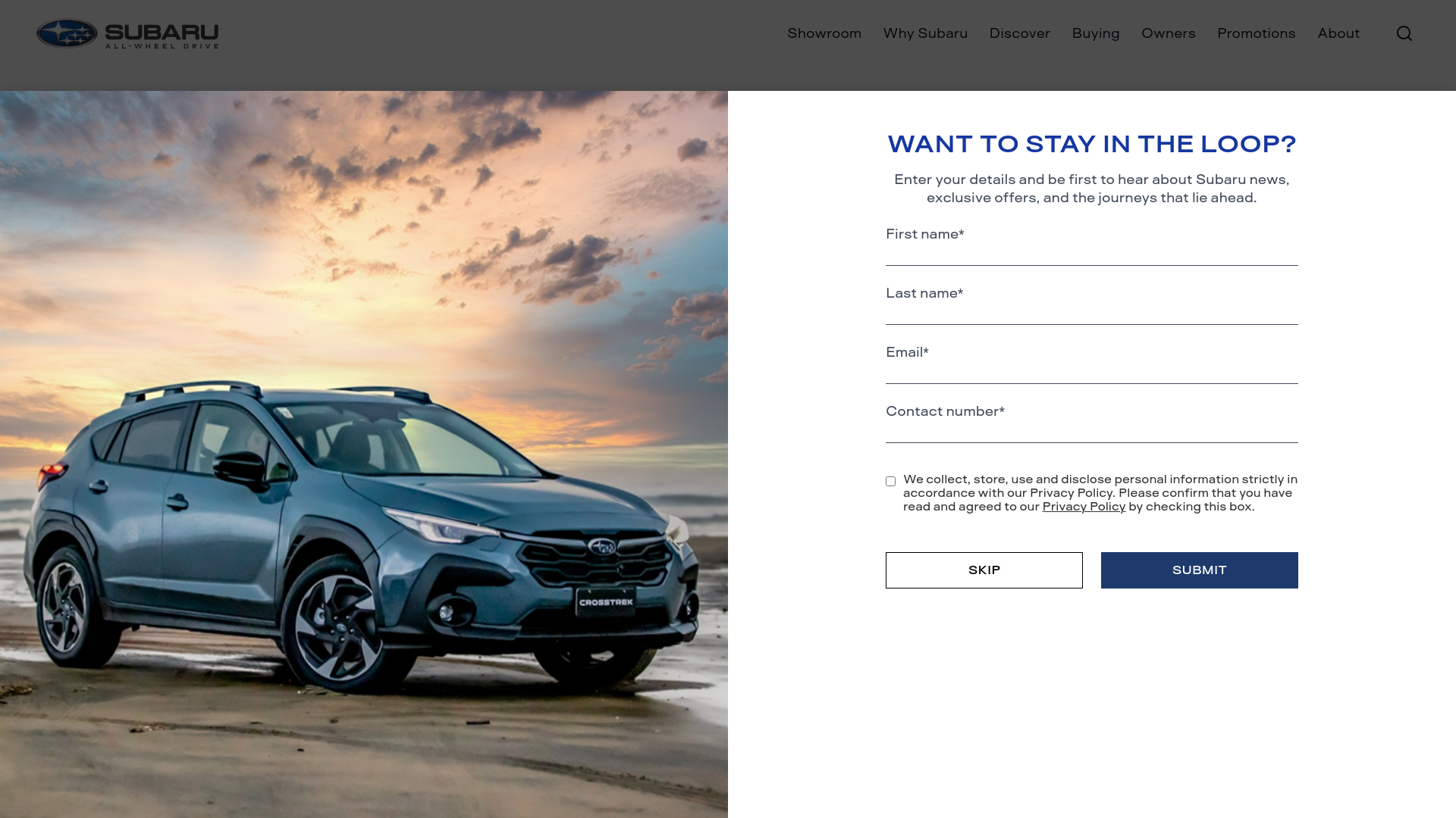 website screenshot of https://www.subaru.co.nz/configure/models