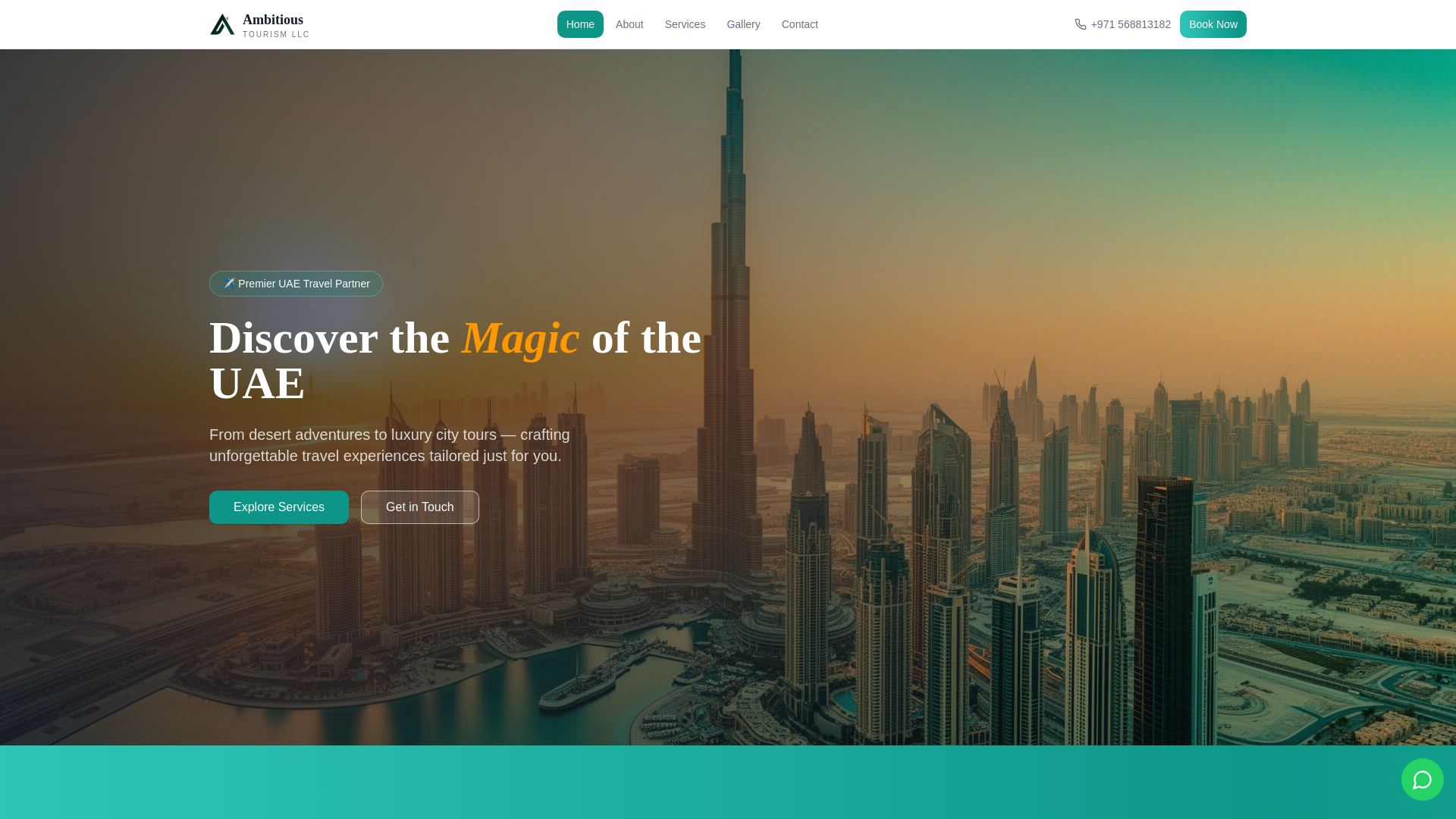 website screenshot of https://ambitioustourism.online
