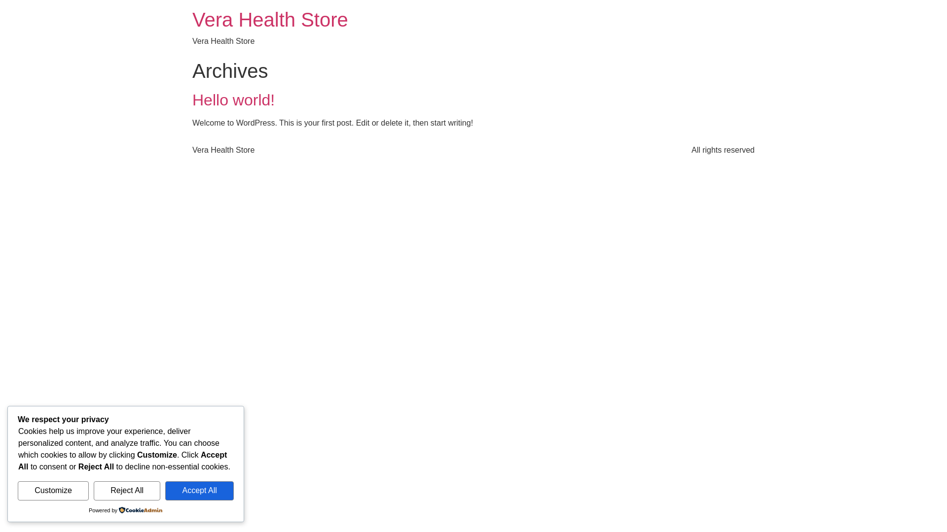 website screenshot of https://verahealth.store/