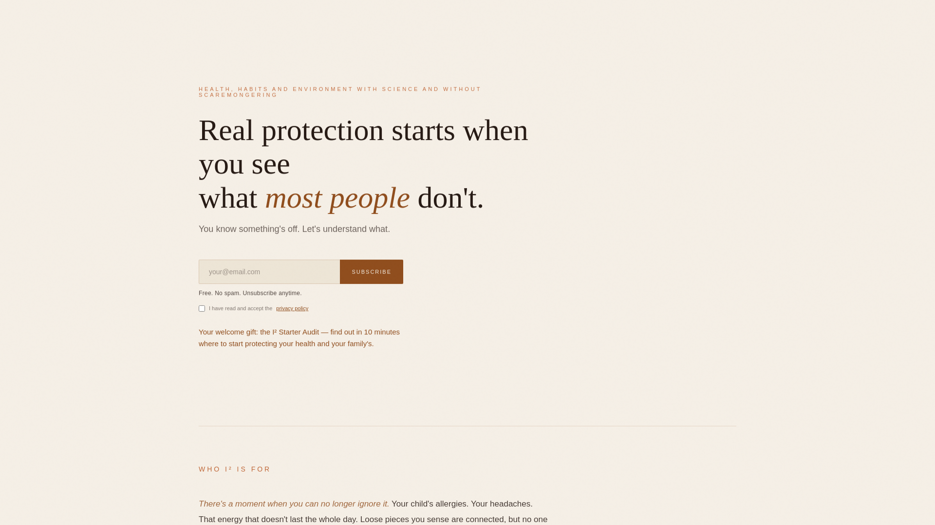 website screenshot of https://wellinformedinstinct.com/