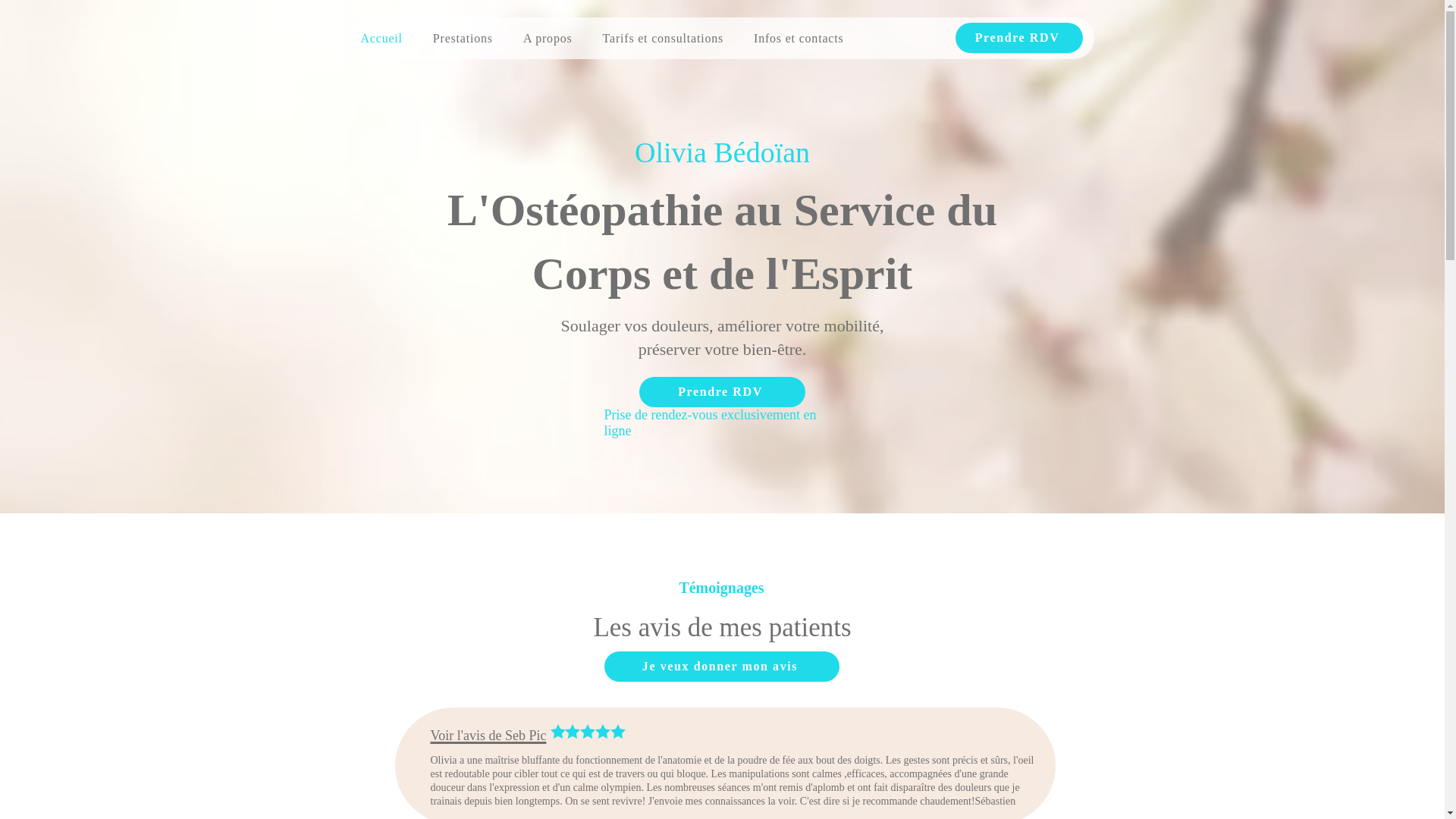 website screenshot of https://bedoian-osteopathie.fr/