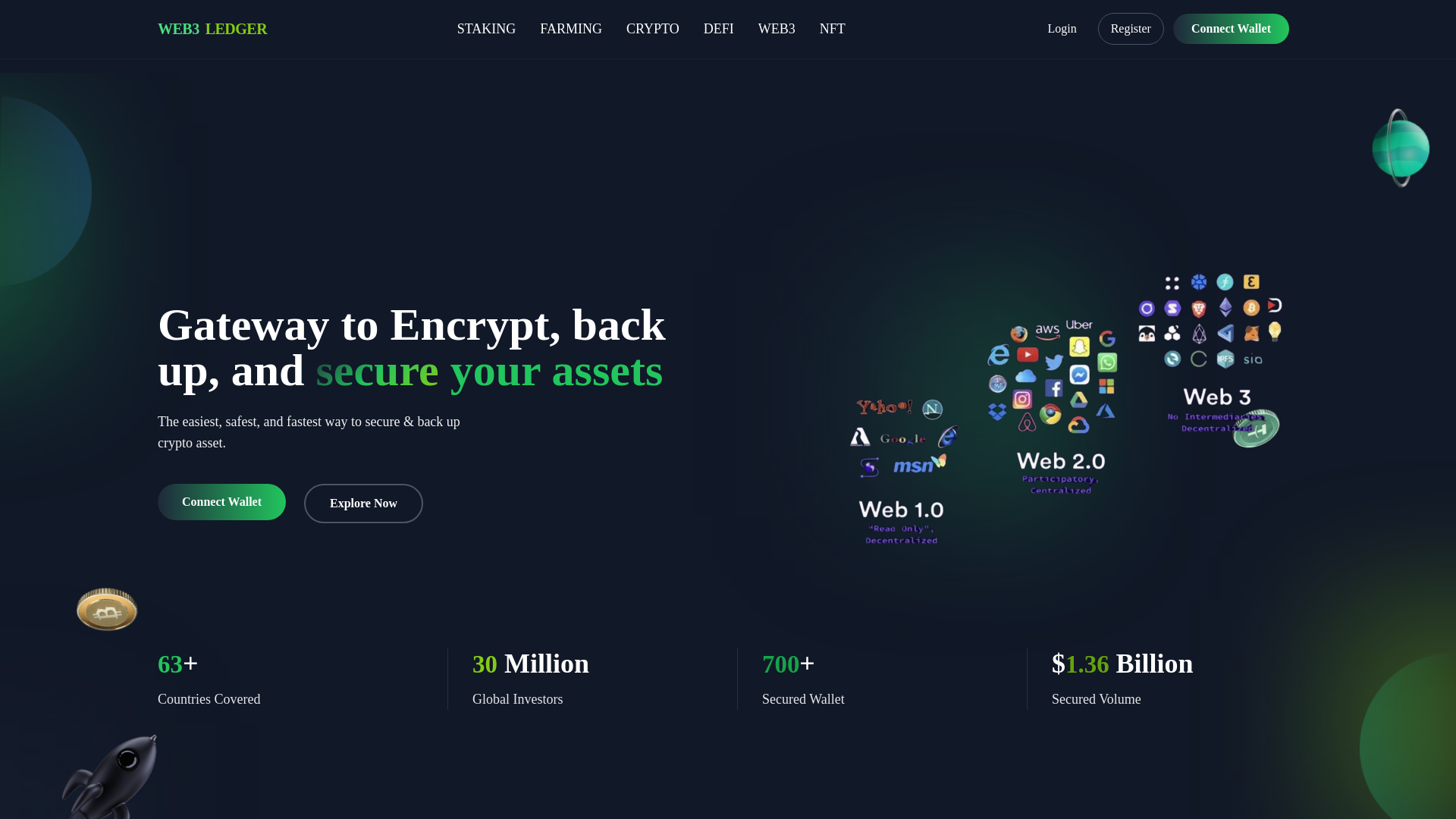 website screenshot of https://web3-vaultledger.com/