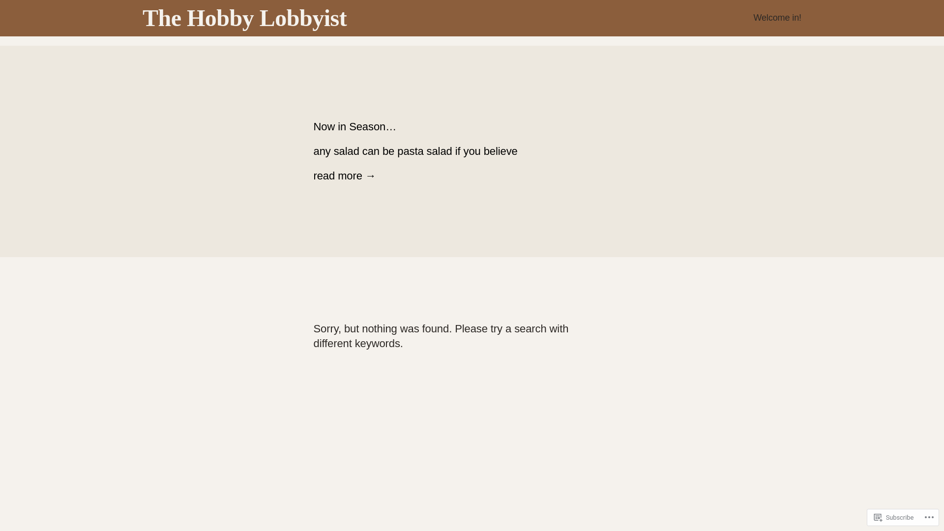website screenshot of https://thehobbylobbyist.com