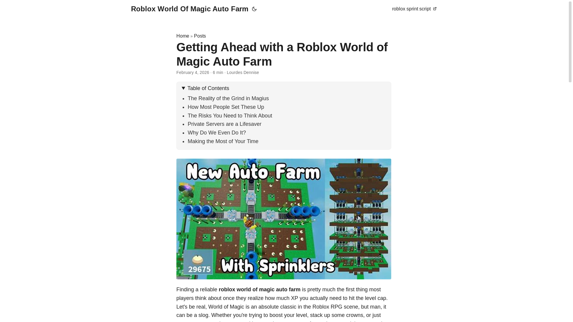 website screenshot of https://roblox-world-of-magic-auto-farm.pages.dev/