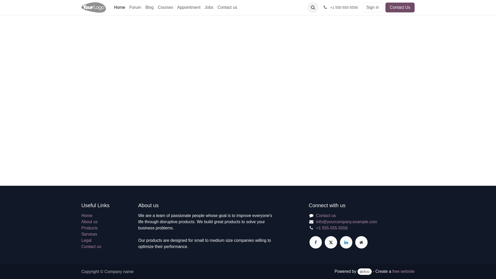 website screenshot of https://odoopartner.us/