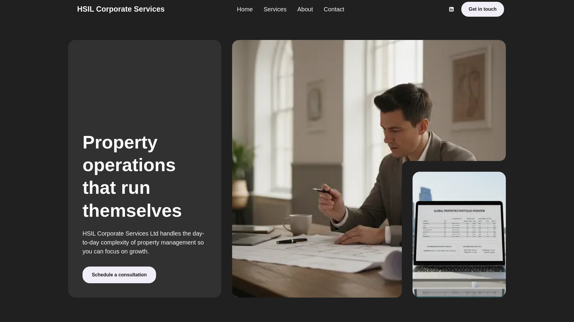 website screenshot of https://hsilcorpservices.com/