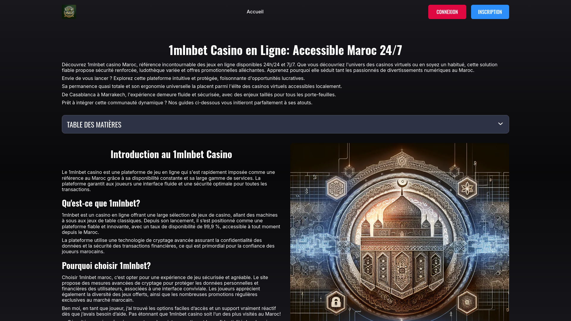 website screenshot of https://1mlnbet-casino.net