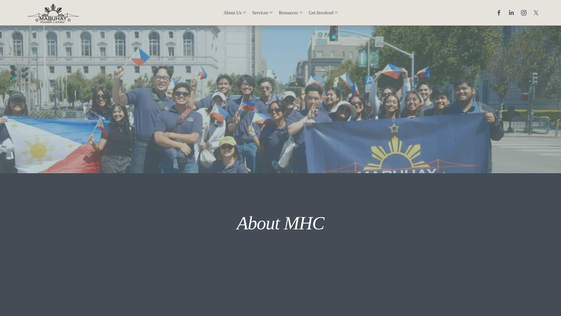 website screenshot of https://mabuhayhealthcentersf.org