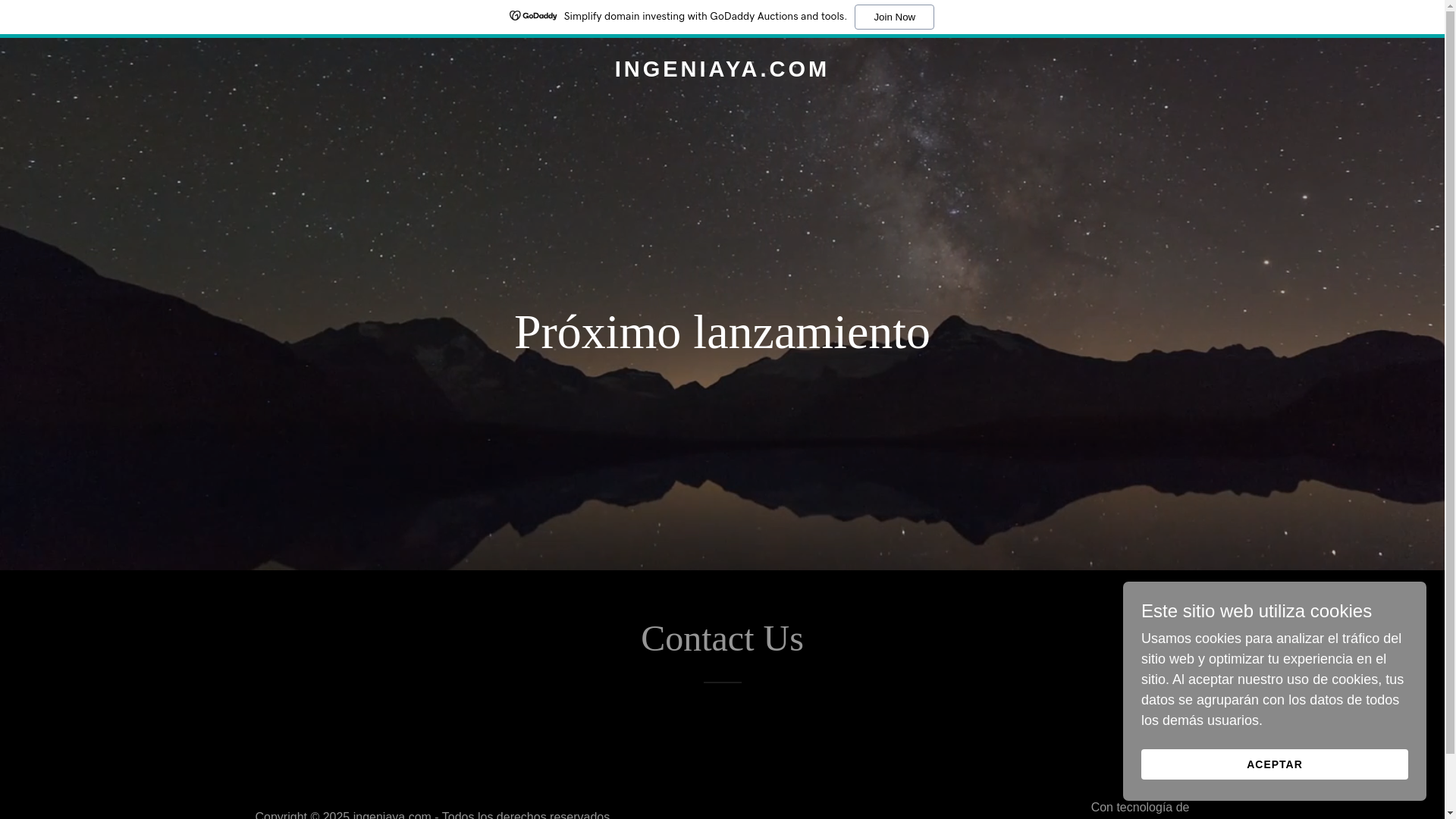 website screenshot of https://ingeniaya.com/