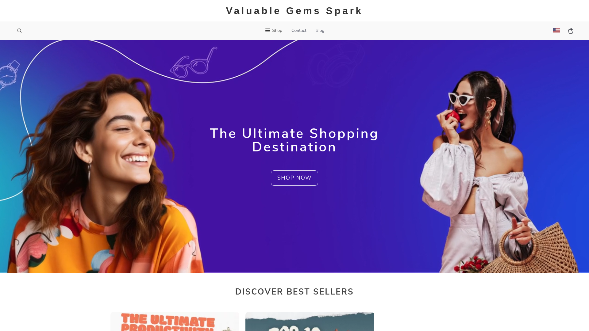 website screenshot of https://valuablegemsspark.shop/