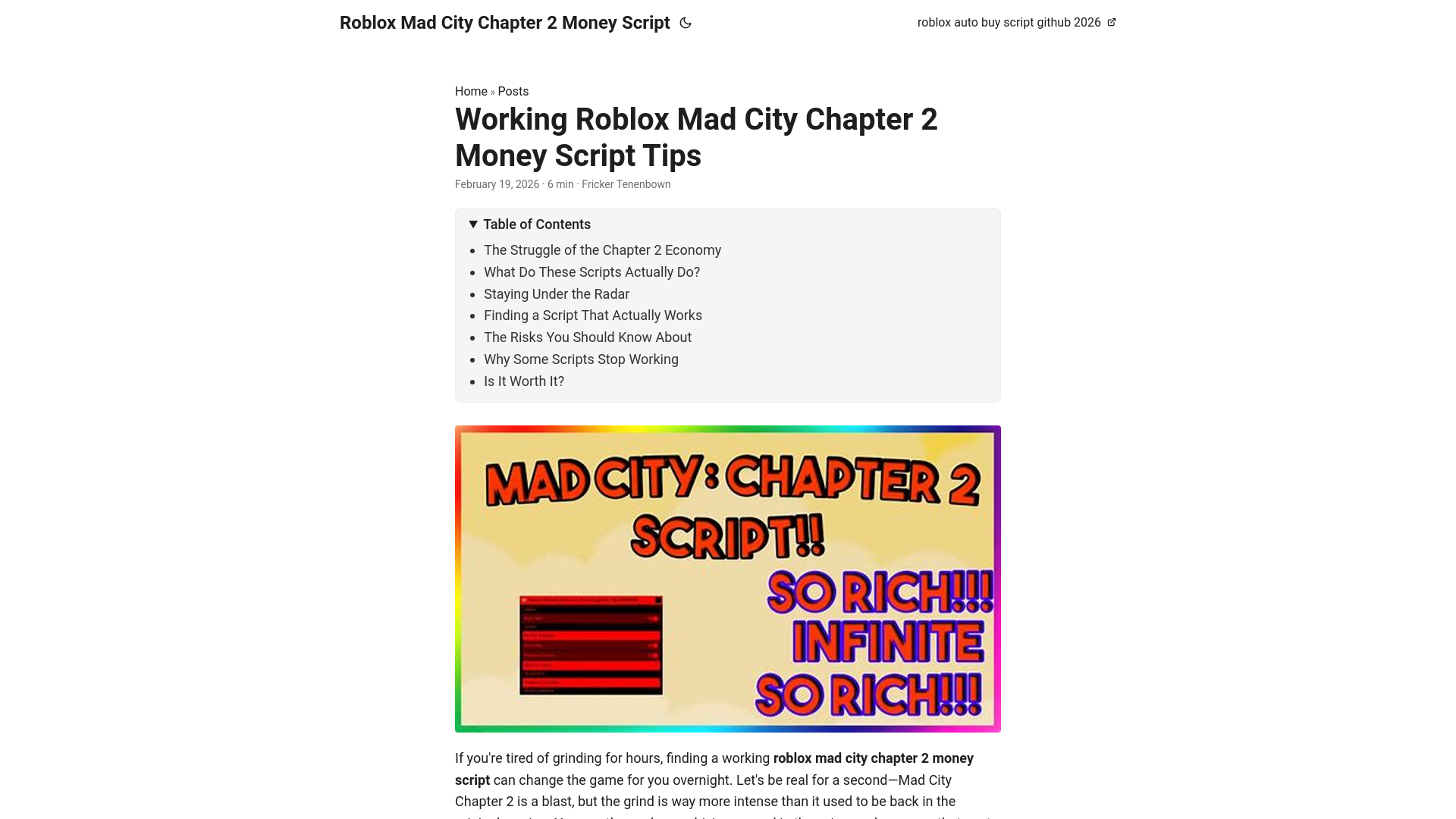 website screenshot of https://roblox-mad-city-chapter-2-money-script.pages.dev/