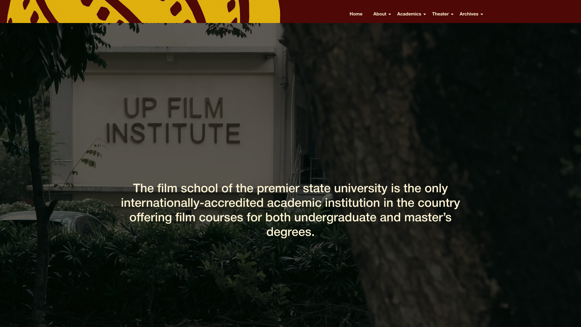 website screenshot of https://upfilminstitute.com