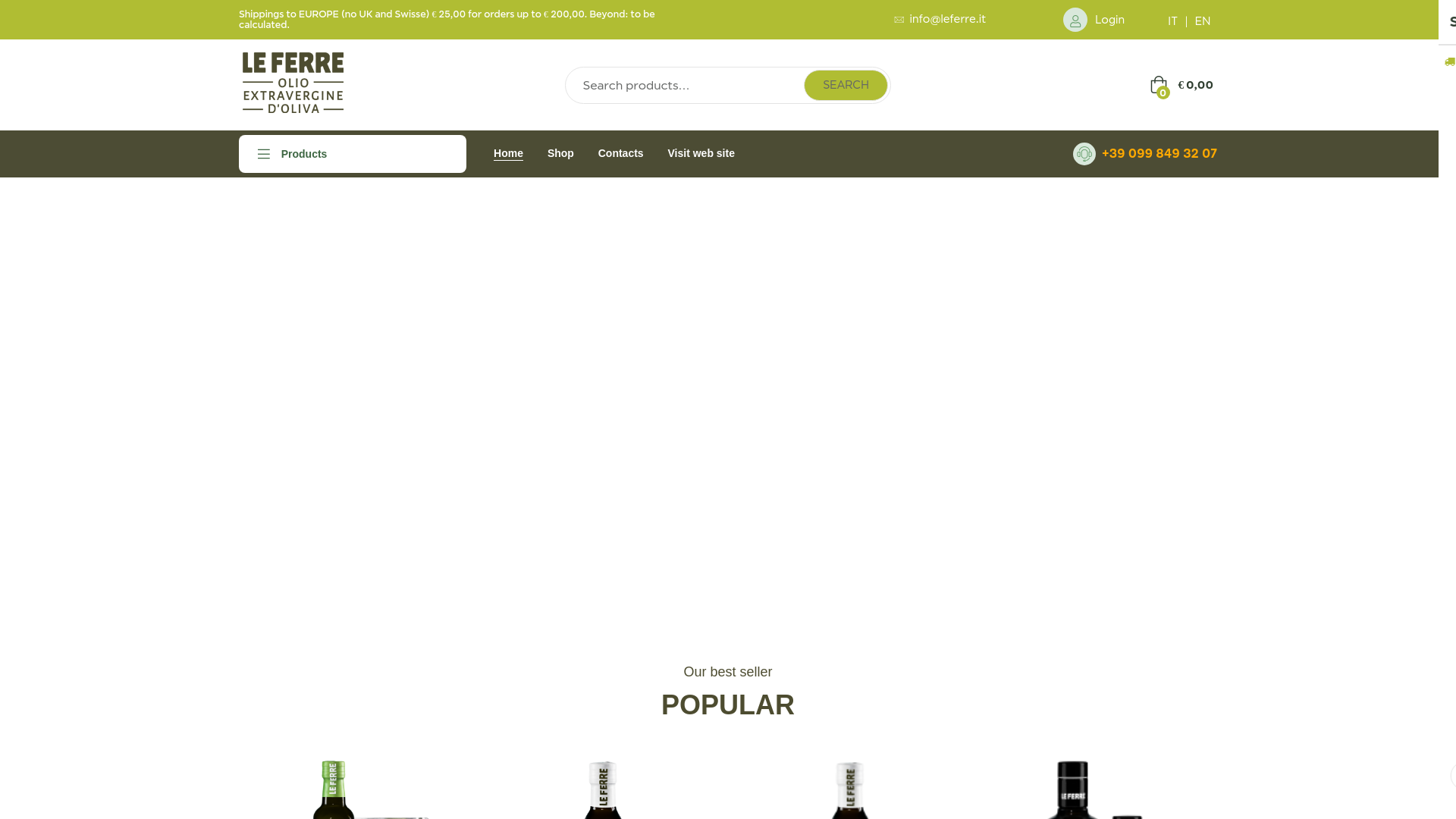 website screenshot of https://shopleferre.com/