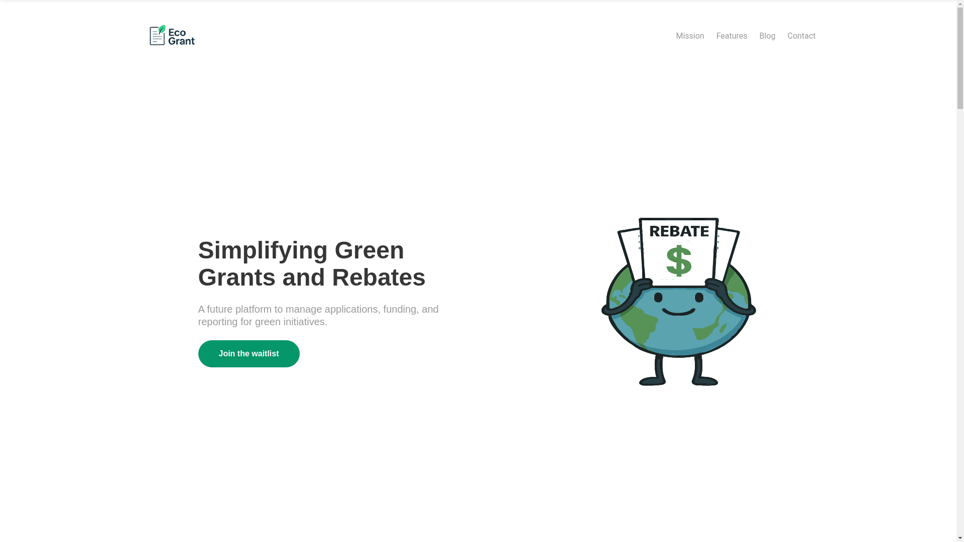 website screenshot of https://ecogrant.io/