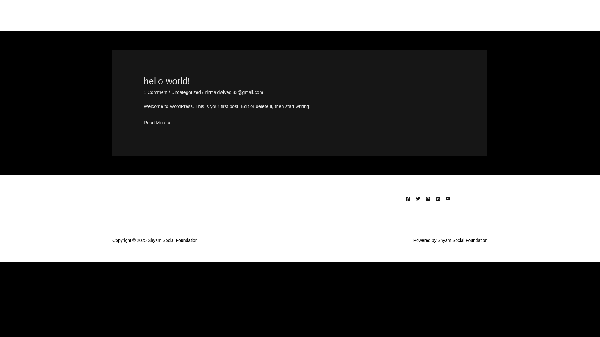 website screenshot of https://shyamsocialfoundation.org/