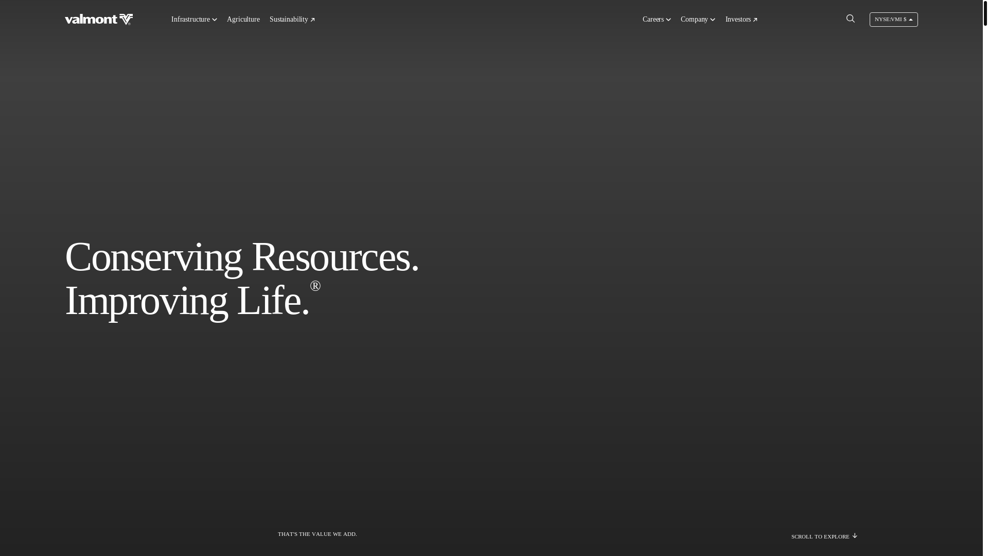 website screenshot of http://valmindustries.com/