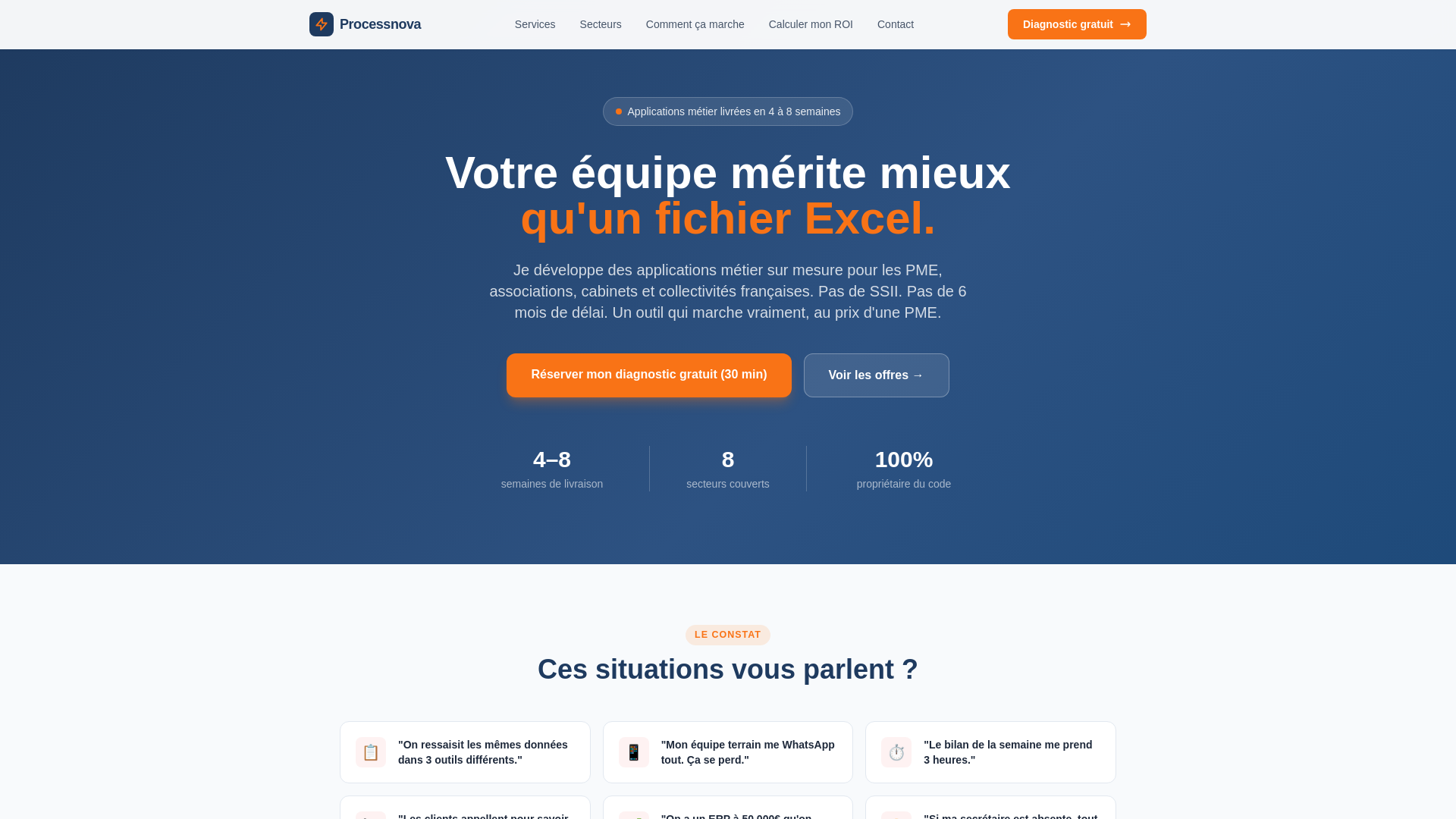 website screenshot of https://processnova.fr