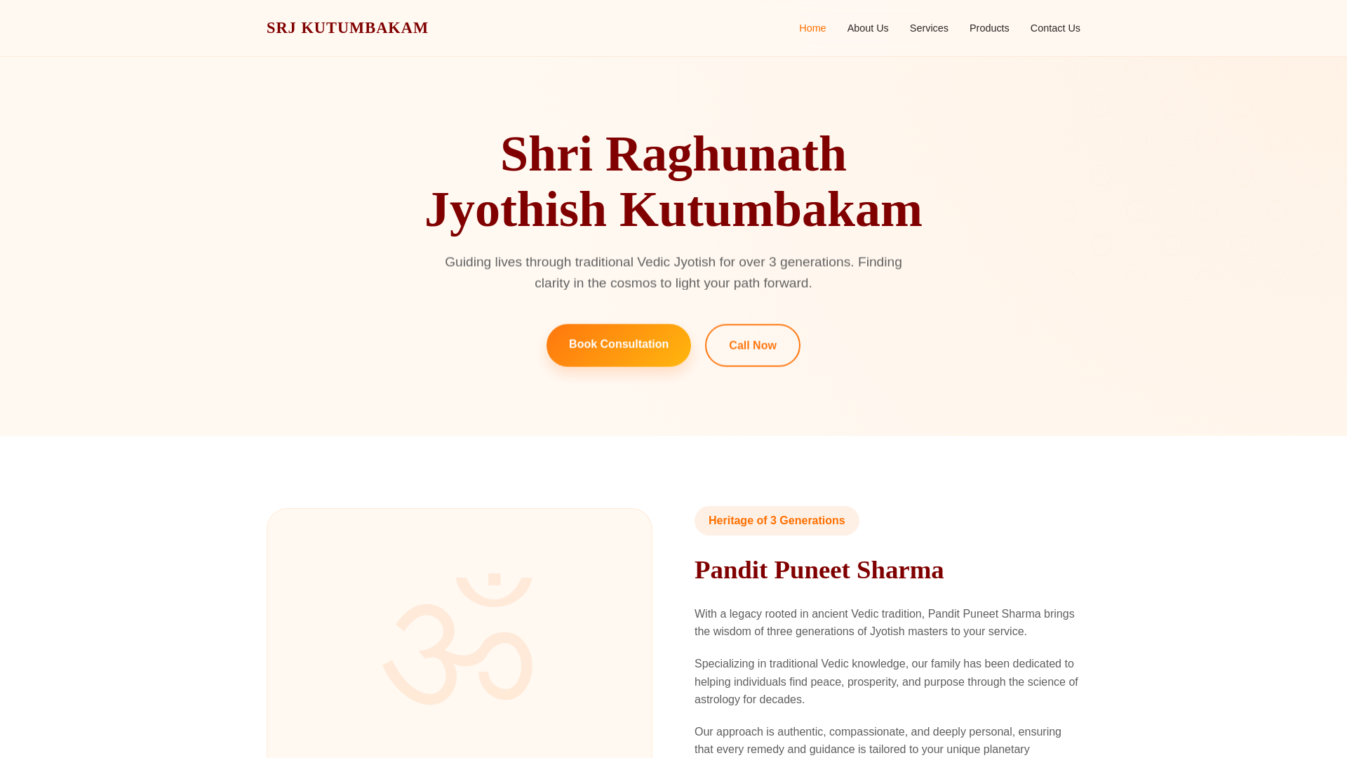 website screenshot of https://shriraghunathjyotish.pages.dev/