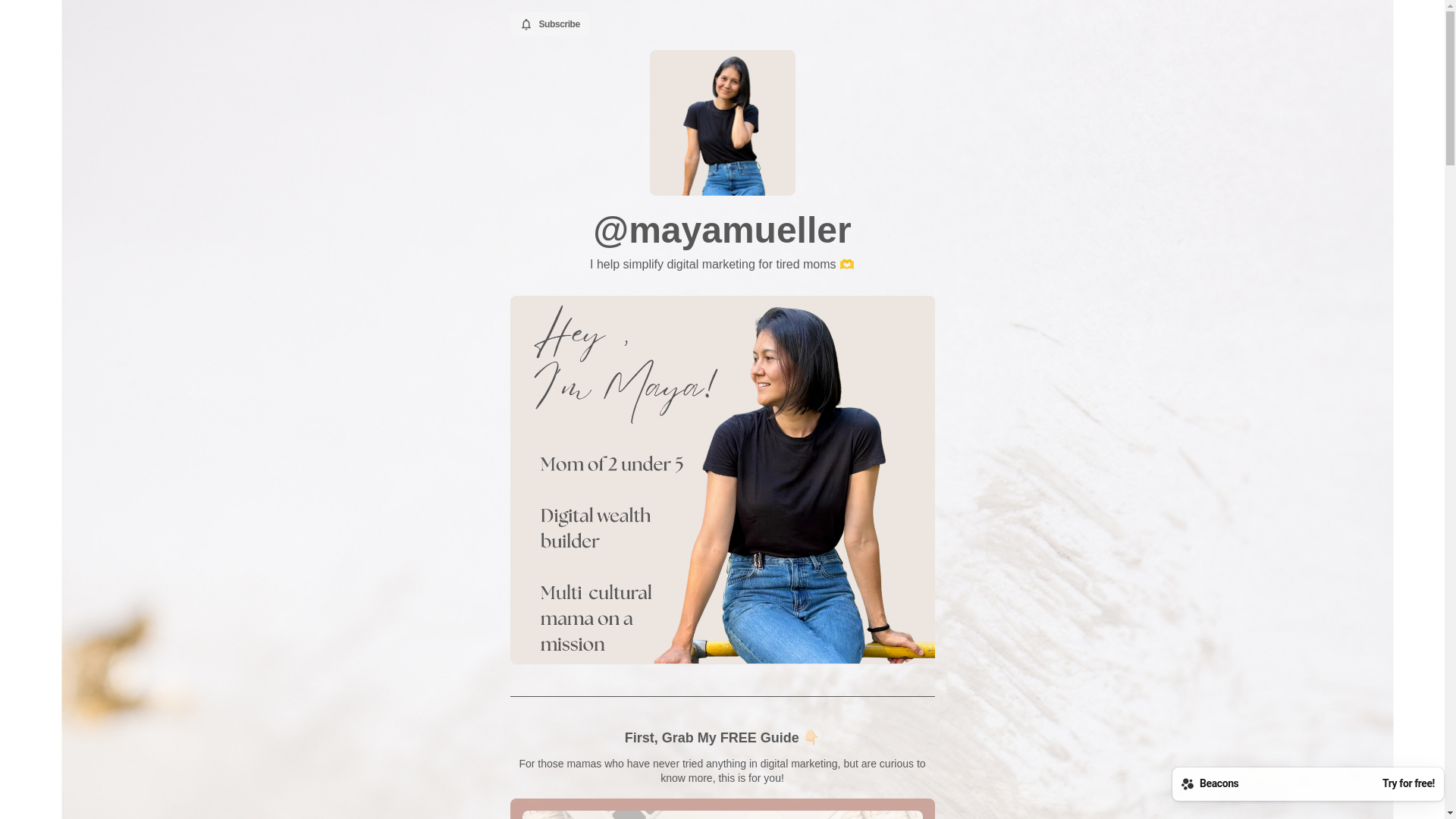 website screenshot of https://mayamueller.store/