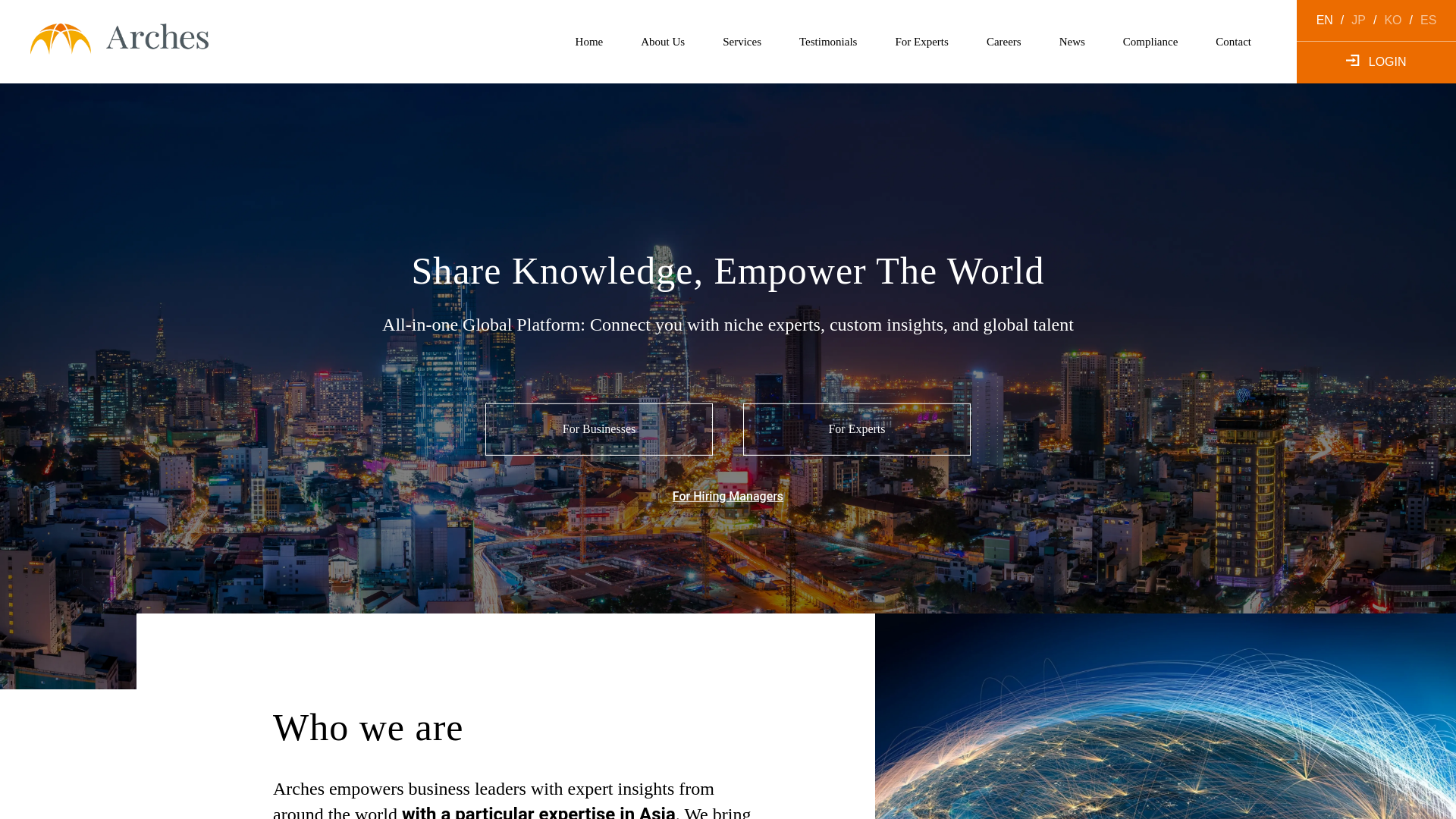 website screenshot of https://archesrecruitmentpartners.com/