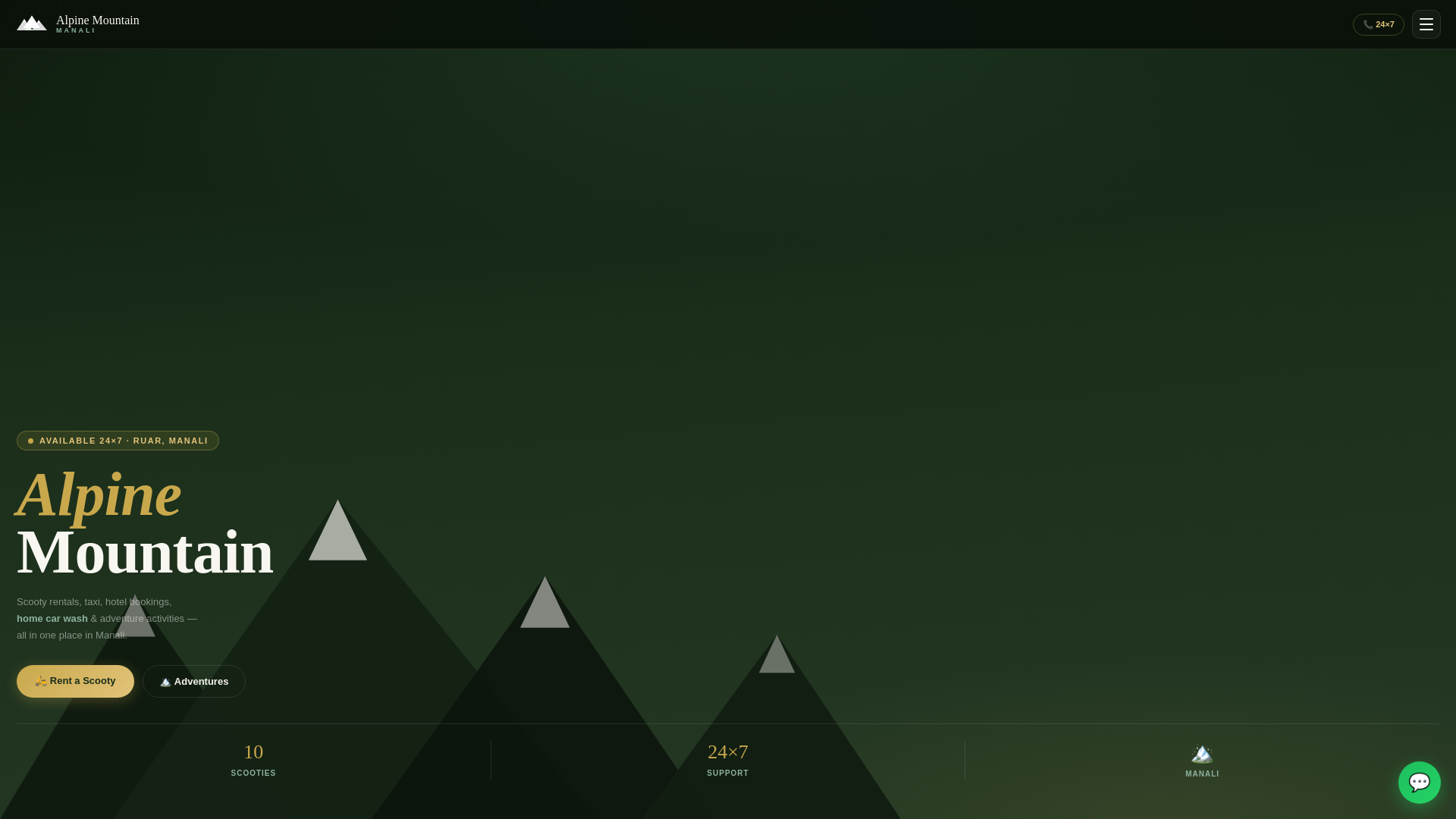 website screenshot of https://alpinemountain.in/