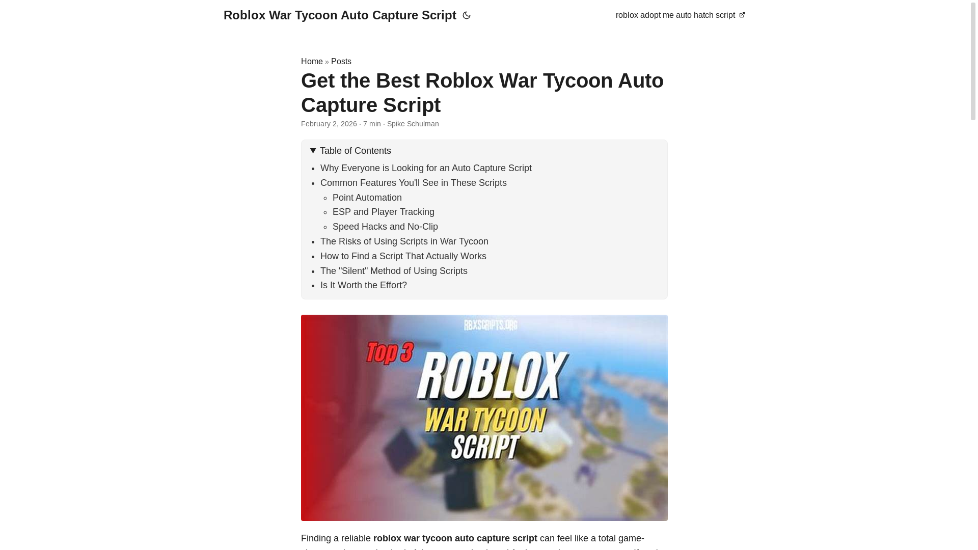 website screenshot of https://roblox-war-tycoon-auto-capture-script.pages.dev/