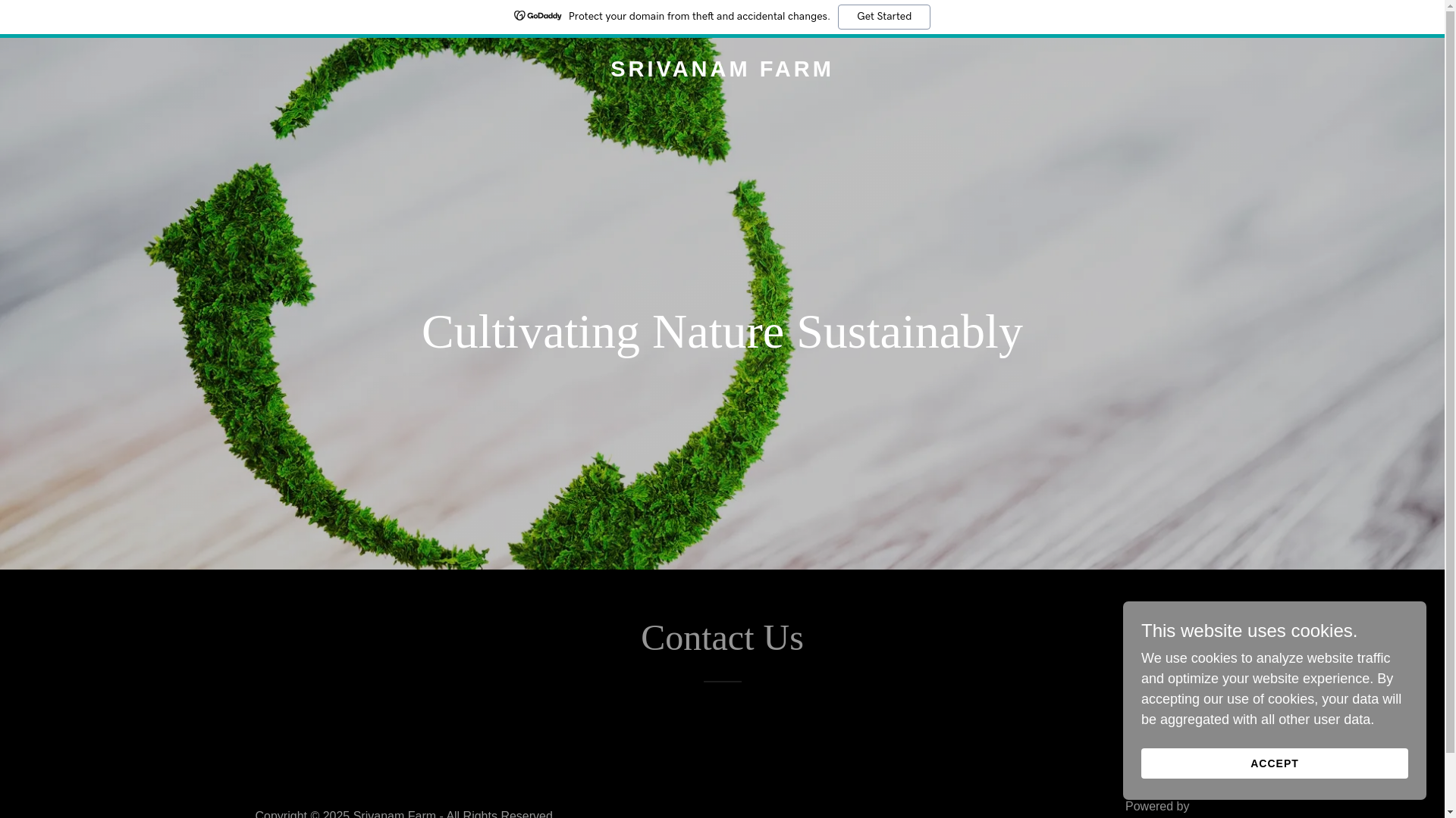 website screenshot of https://srivanam.farm/