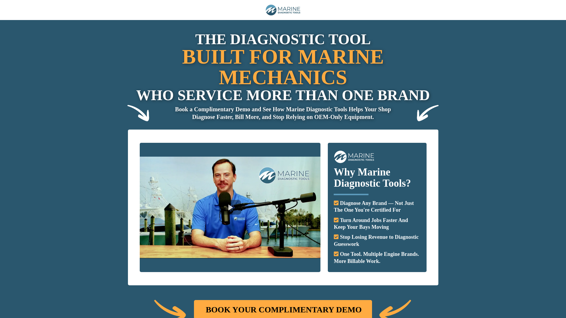 website screenshot of https://getmarinediagnostictools.com