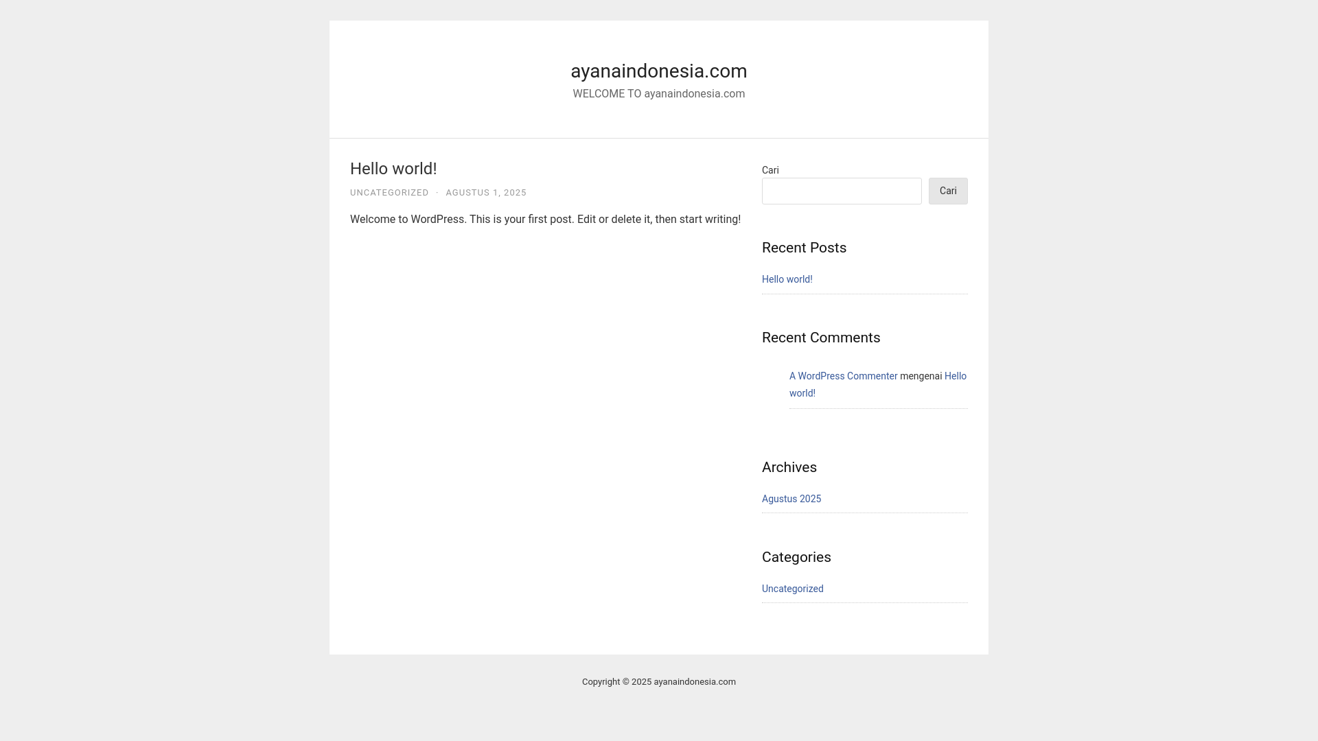 website screenshot of https://ayanaindonesia.com/