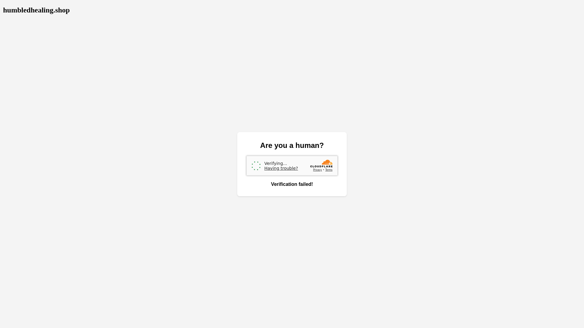 website screenshot of https://humbledhealing.shop/